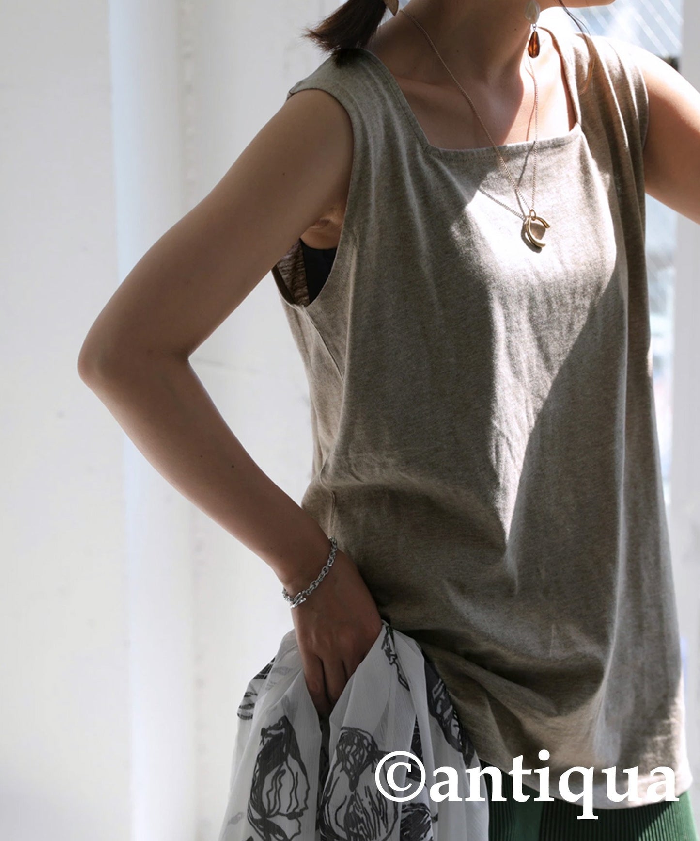 Square neck Ladies tank top cotton