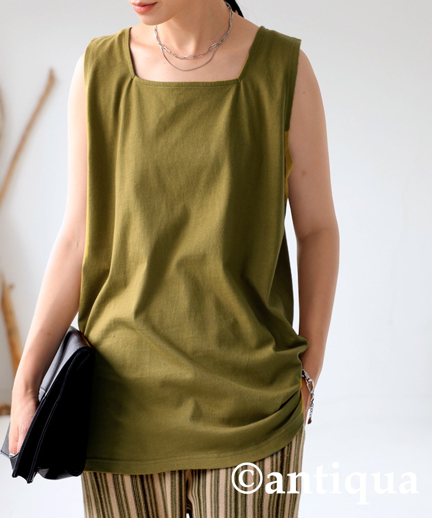 Square neck Ladies tank top cotton