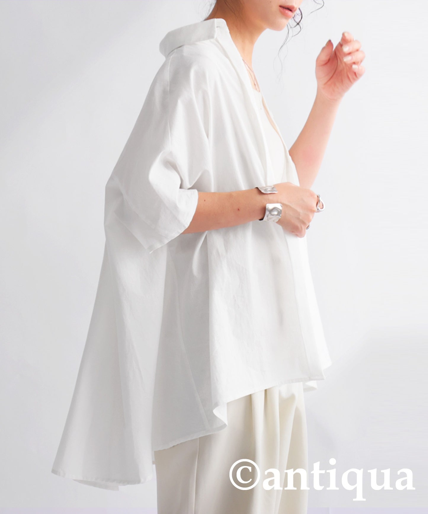 Cotton drape shirt women's tops