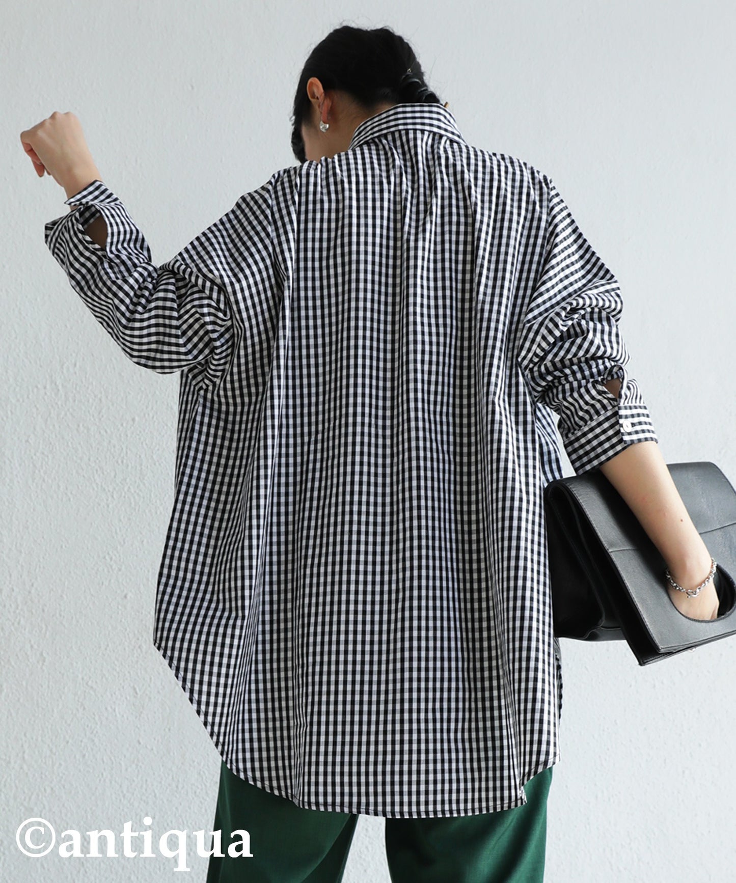 Checked Wide Ladies shirt Long sleeves