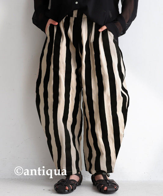 Kids balloon pants vertivcal stripes cotton 100%