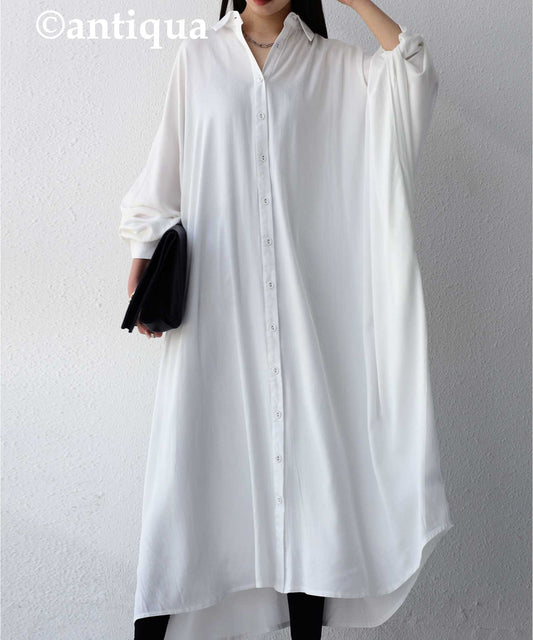 Simple wide long shirt Ladies