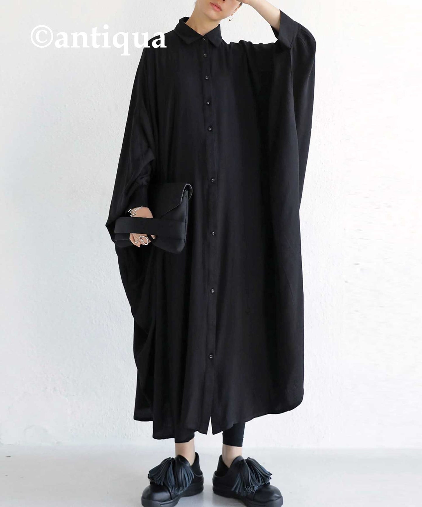 Simple wide long shirt Ladies