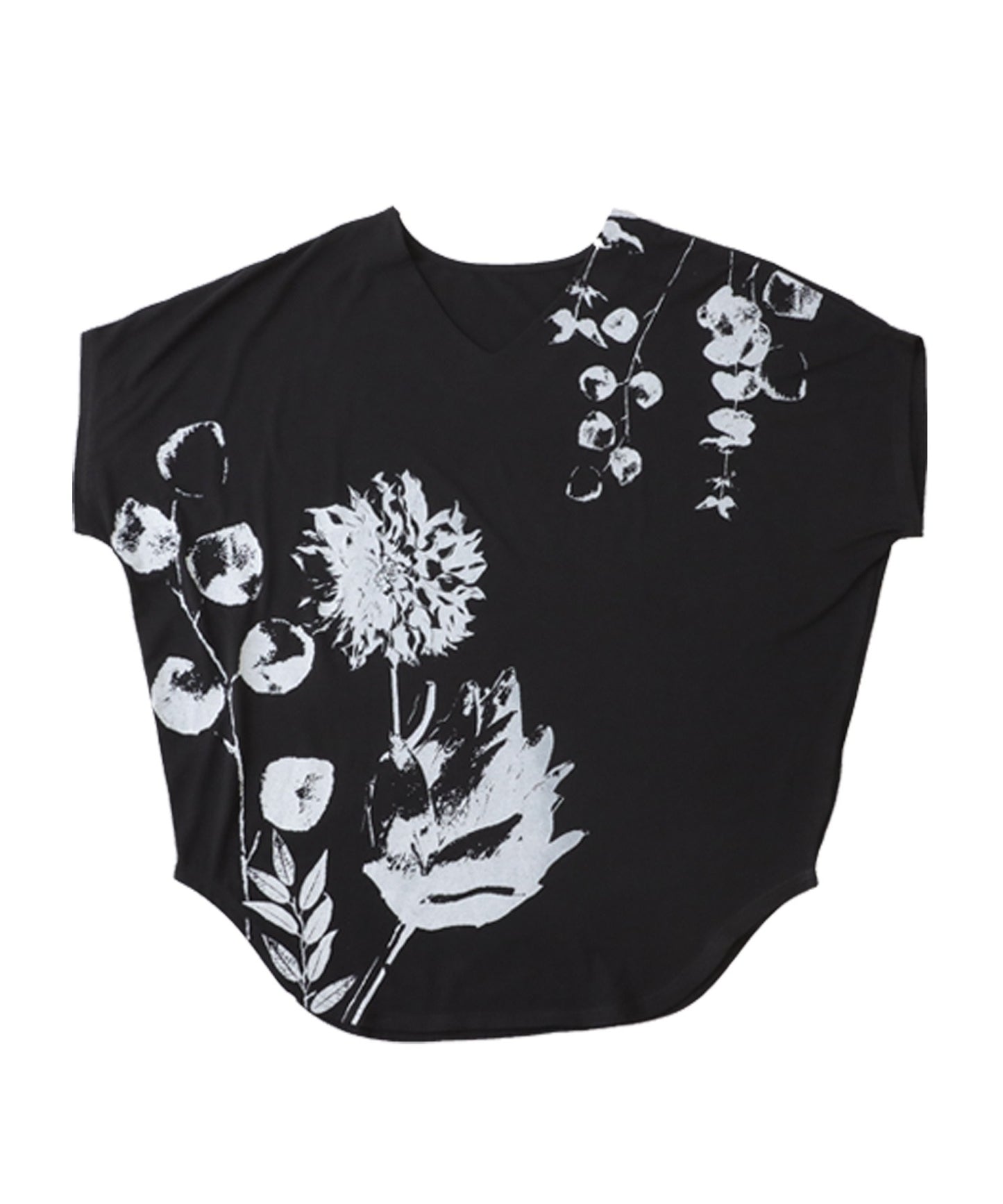 Dolman sleeve Ladies Tops Short Sleeve Floral pattern