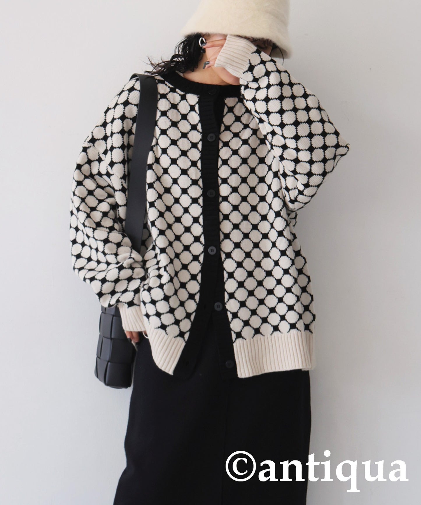 Retro Dot Cardigan Ladies