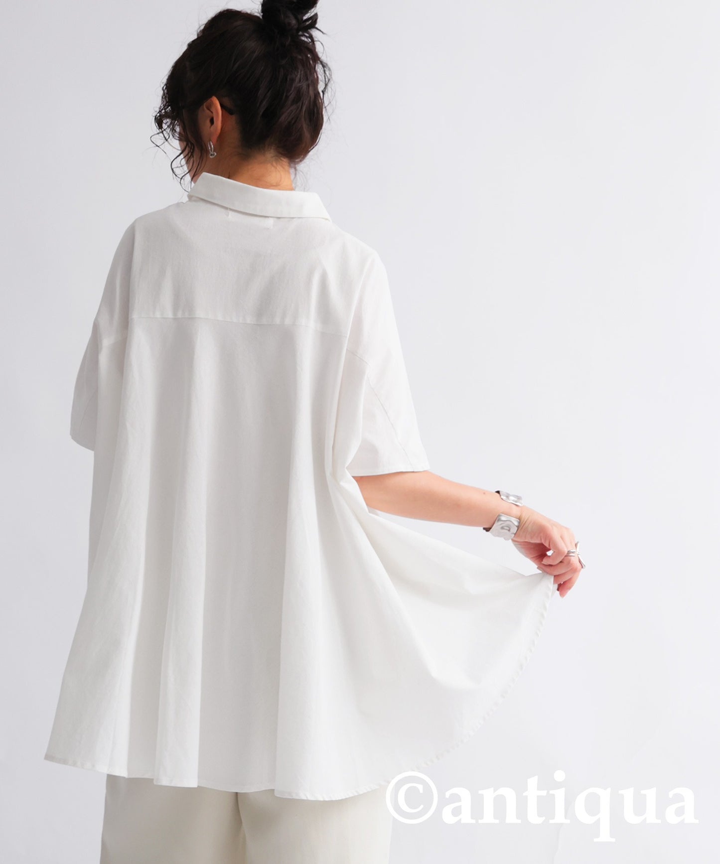 Cotton drape shirt women's tops