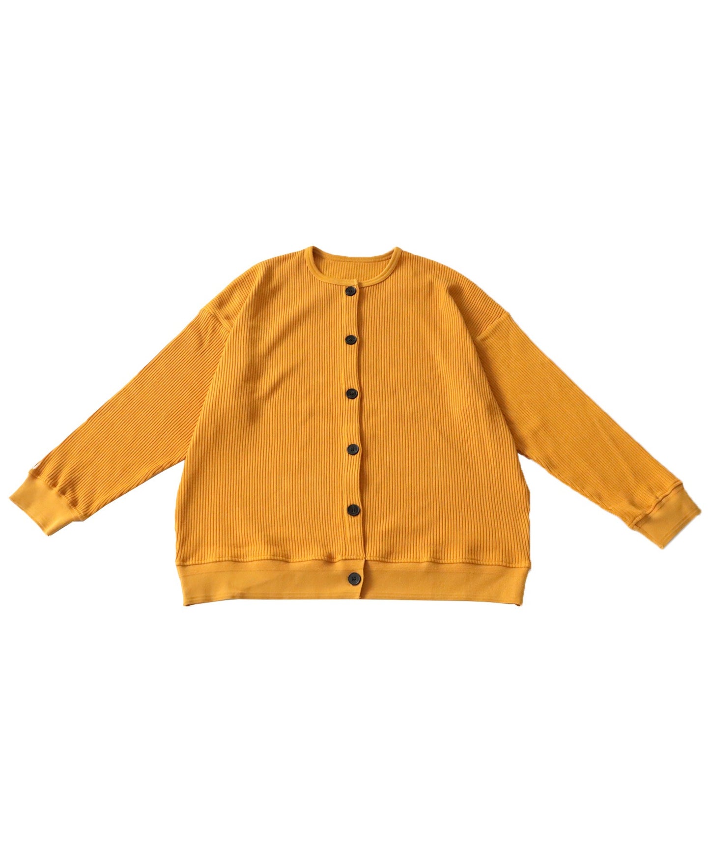 100%Cotton Rib Crew Neck Cardigan Ladies