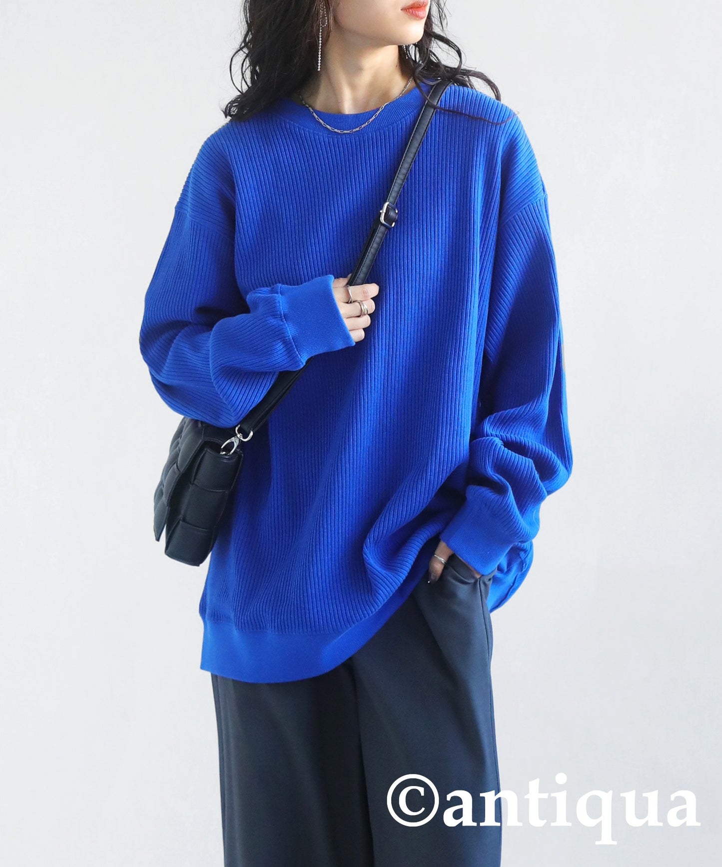 100%cotton rib pullover Ladies