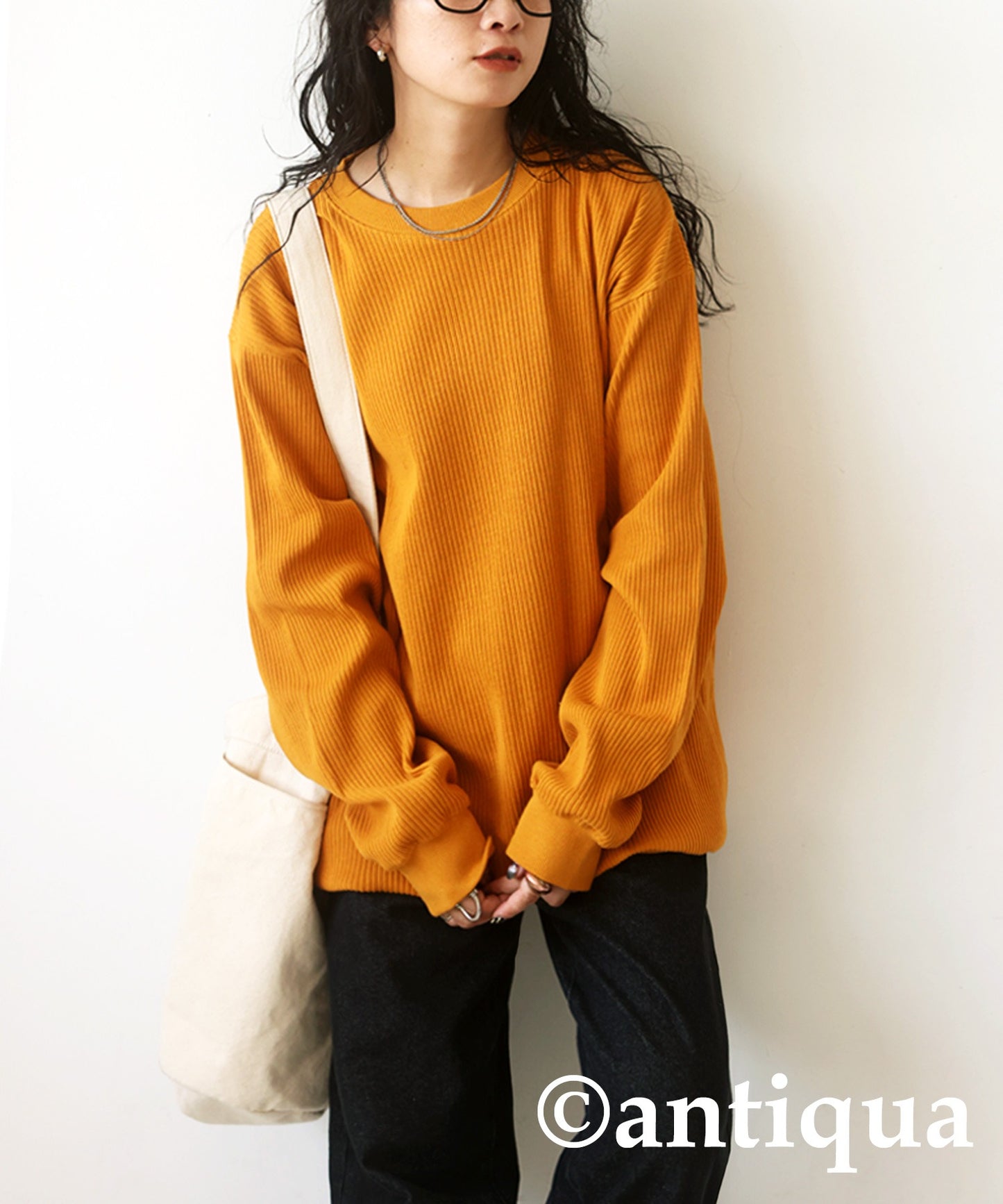 100%cotton rib pullover Ladies