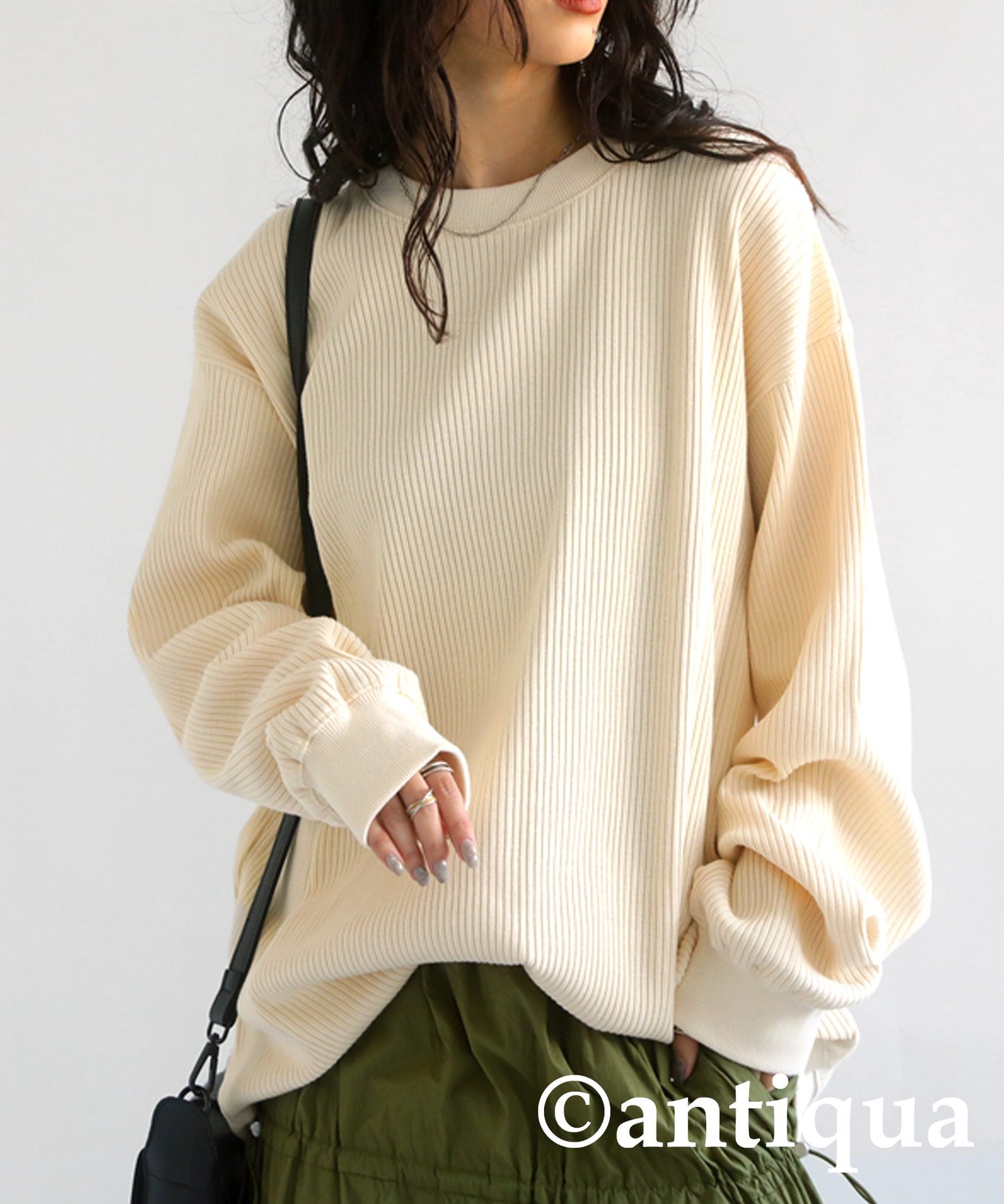 100%cotton rib pullover Ladies