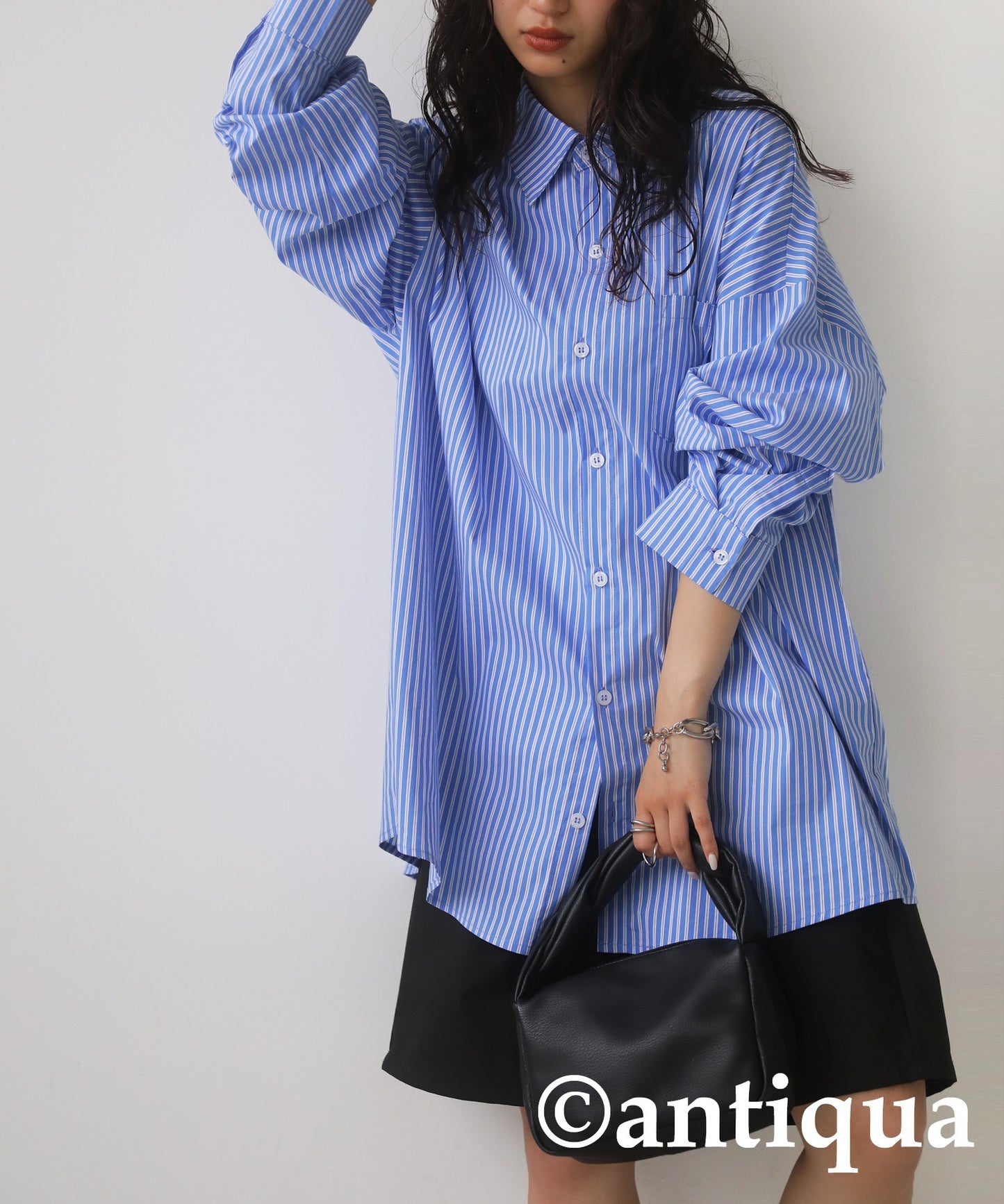 Over-Size Striped Shirt Ladies