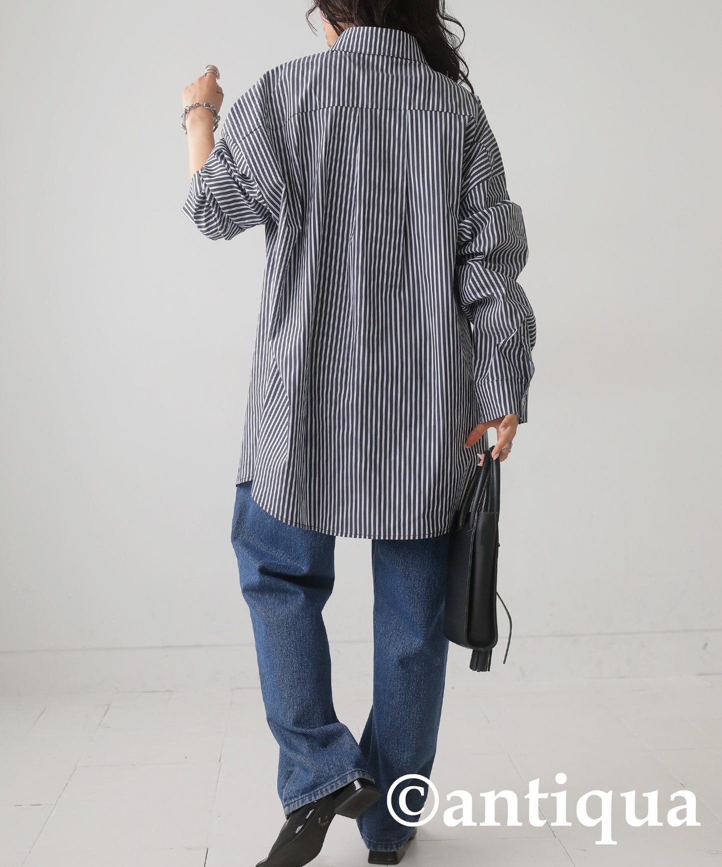 Over-Size Striped Shirt Ladies