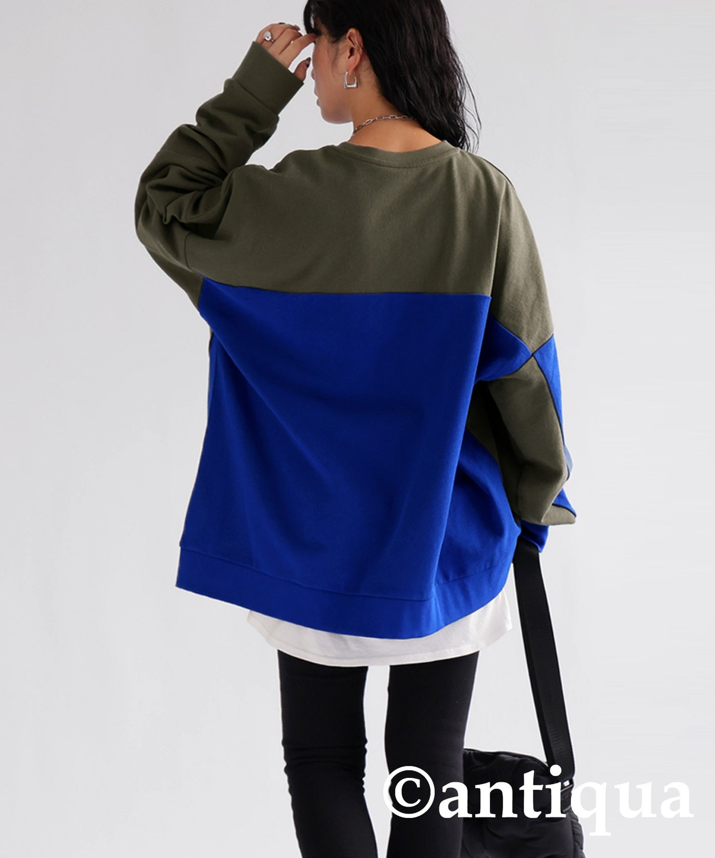 Bicolor Asymmetric Design Pullover Ladies