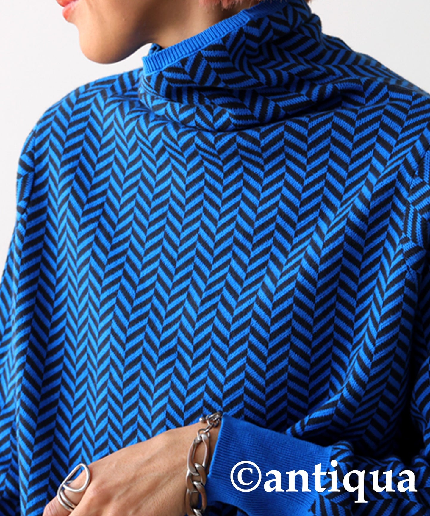 Herringbone turtleneck knit Ladies