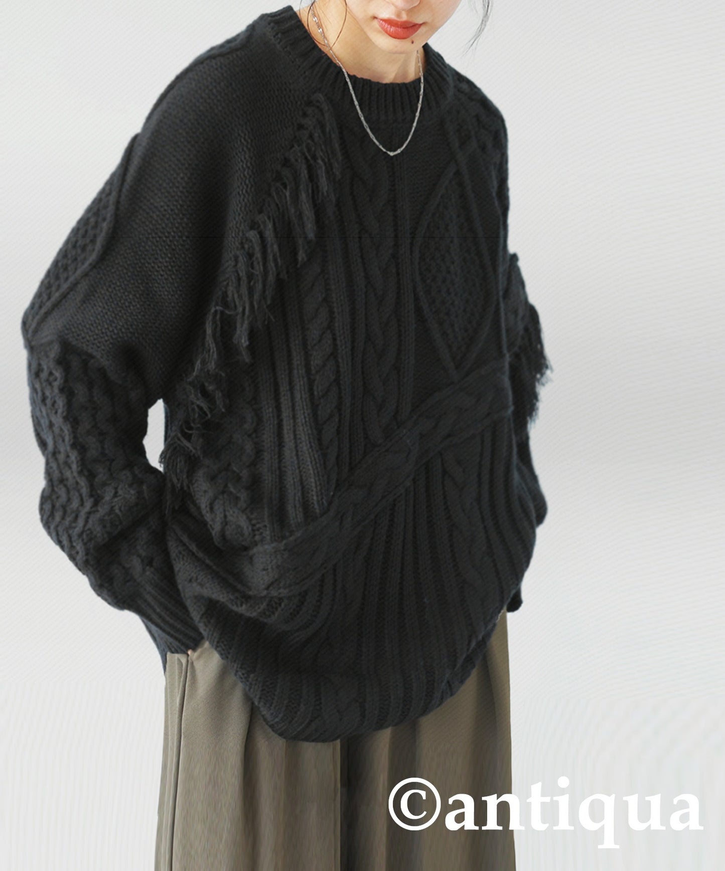 Cable knitting Ladies sweater