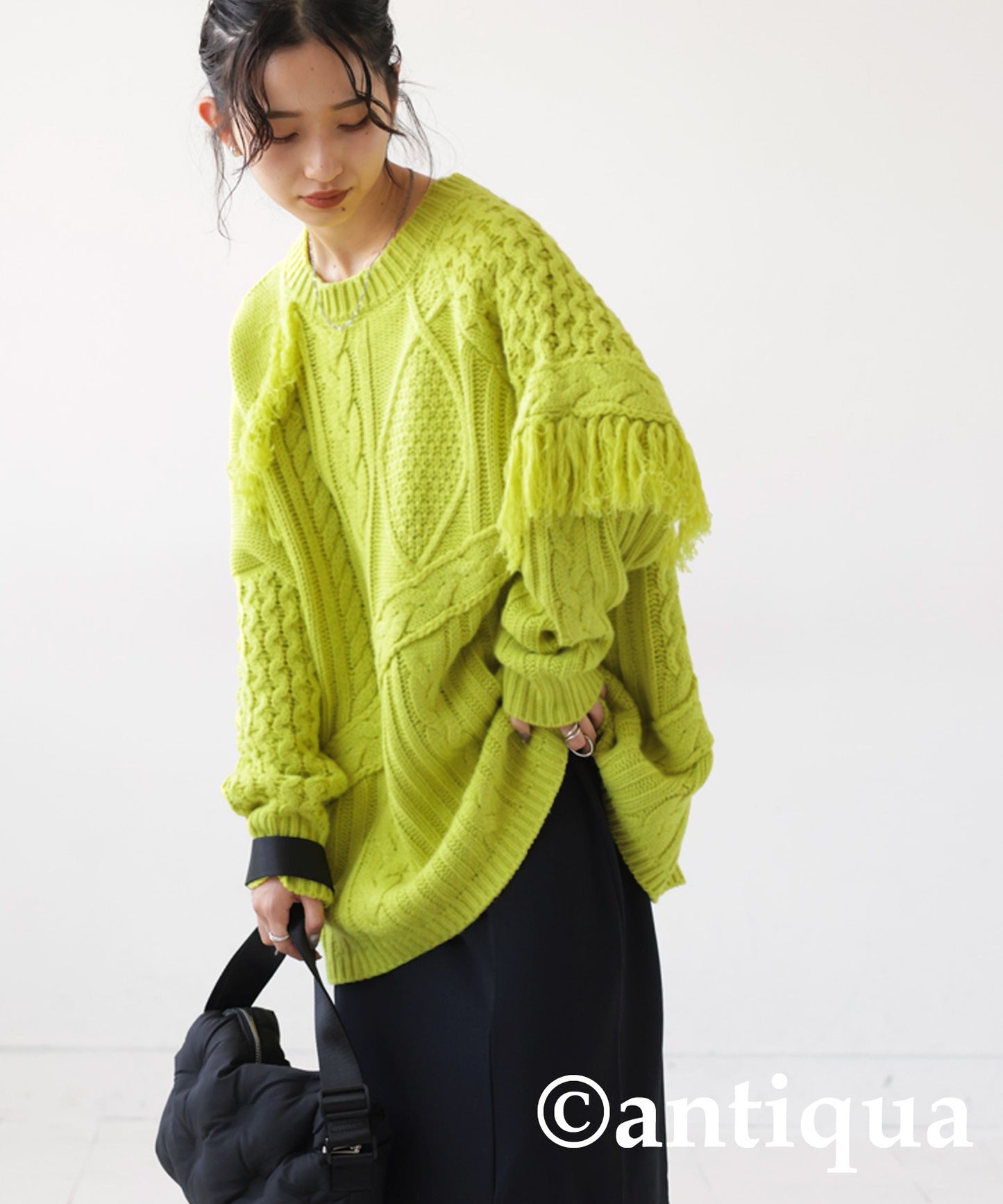 Cable knitting Ladies sweater