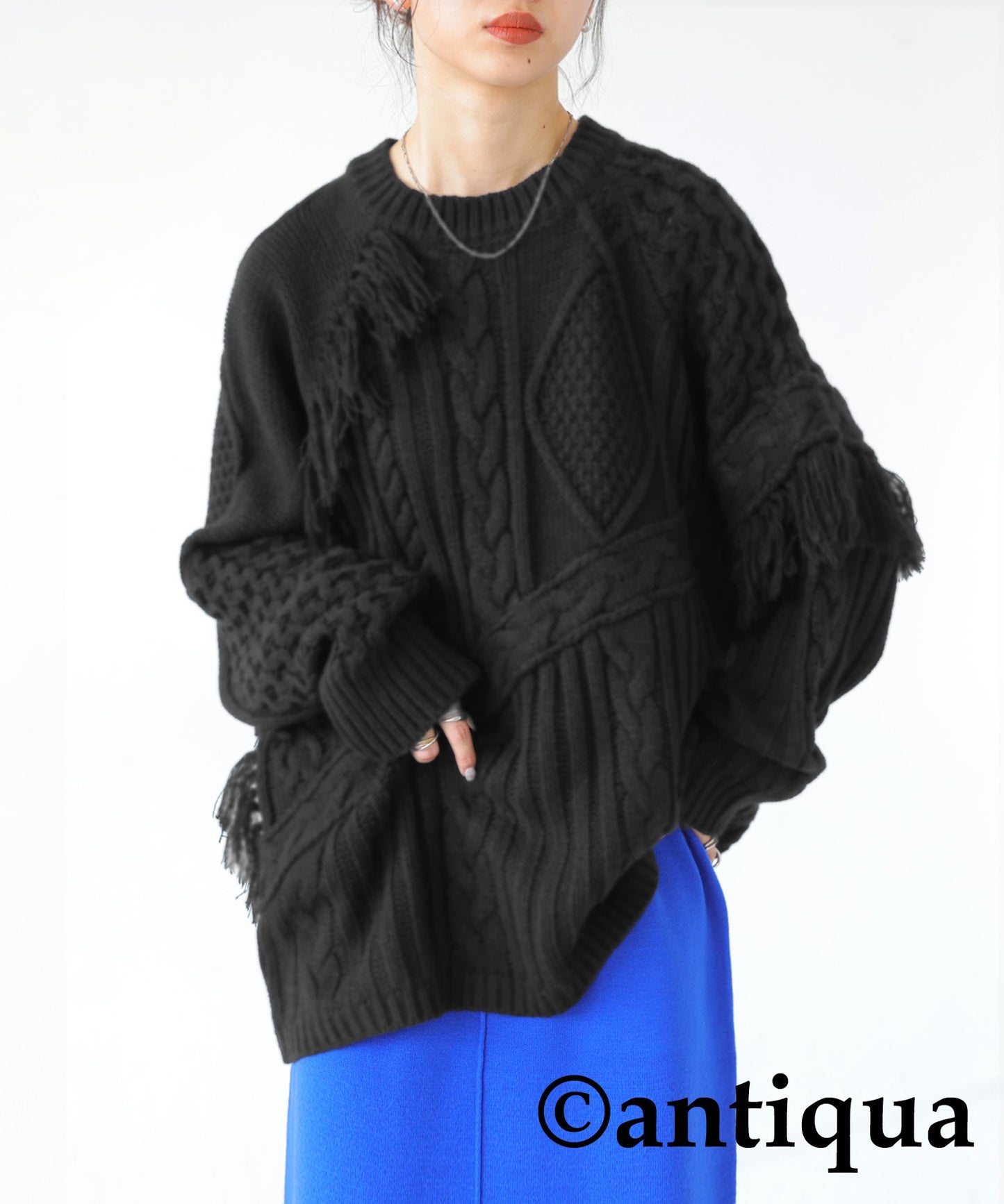 Cable knitting Ladies sweater