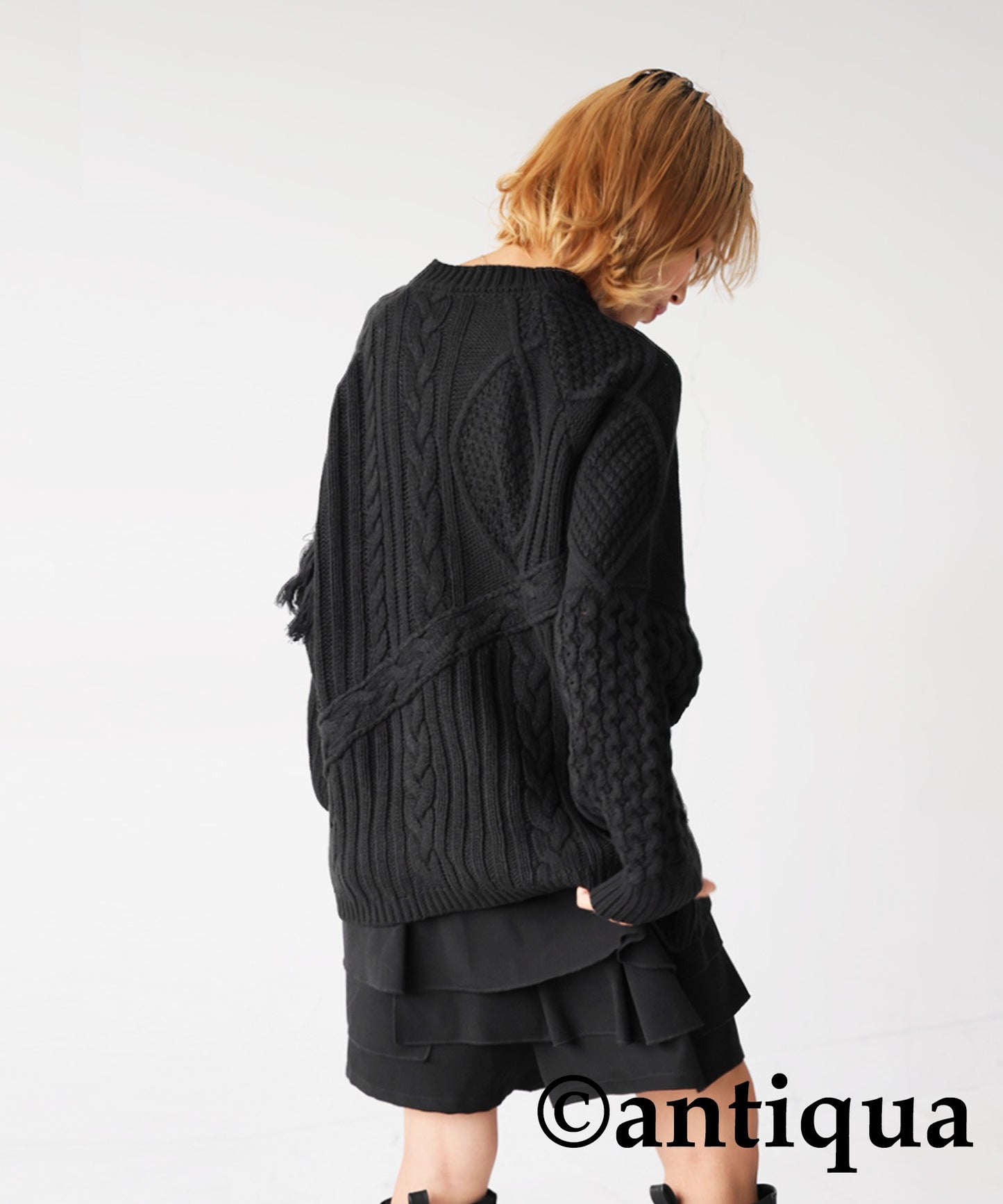 Cable knitting Ladies sweater