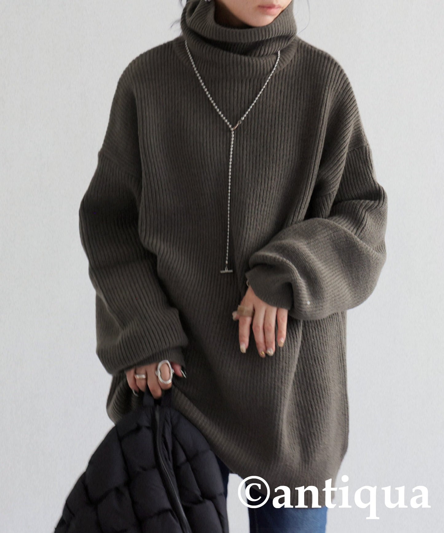 Oversized high neck knit Ladies