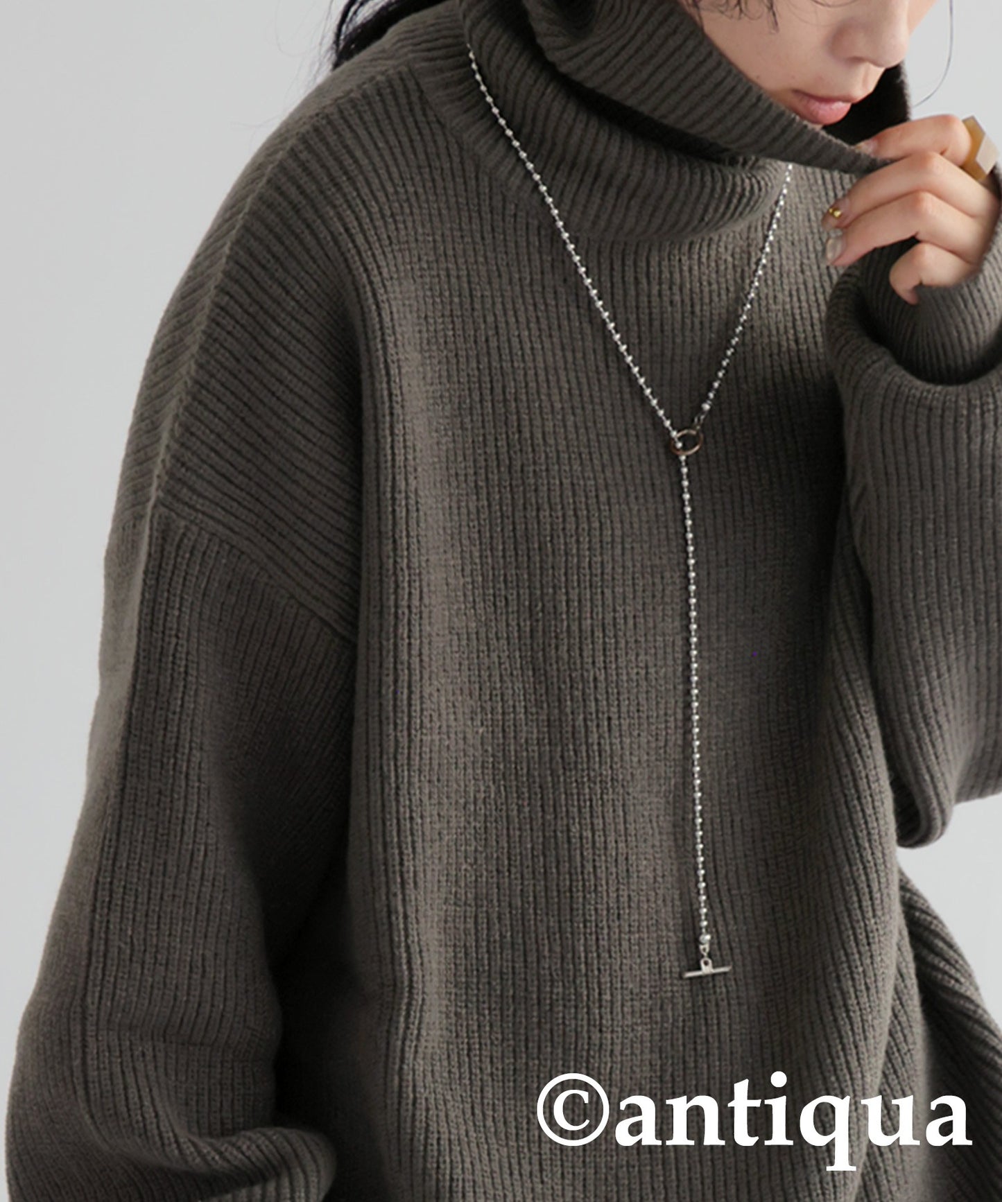 Oversized high neck knit Ladies