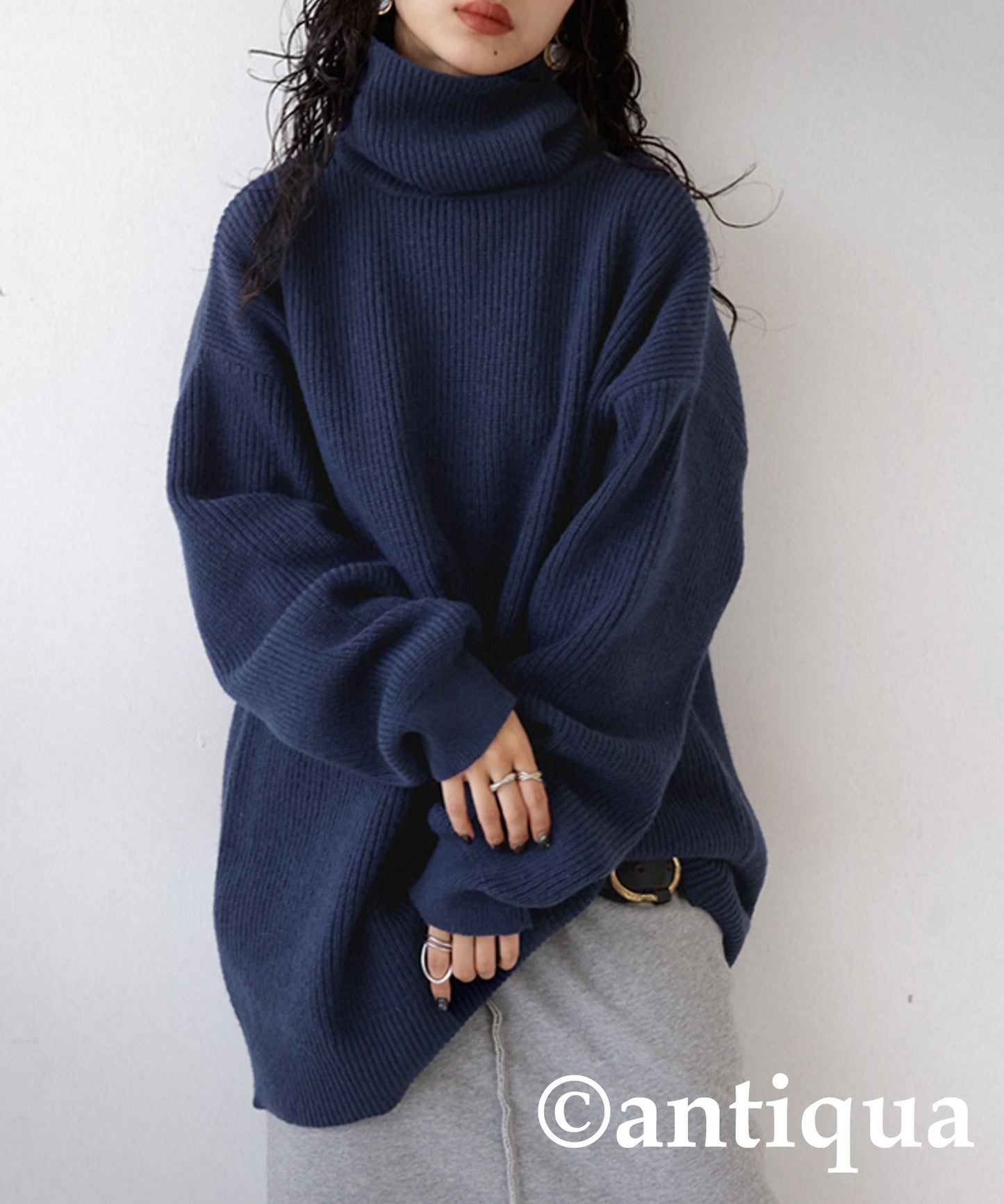 Oversized high neck knit Ladies