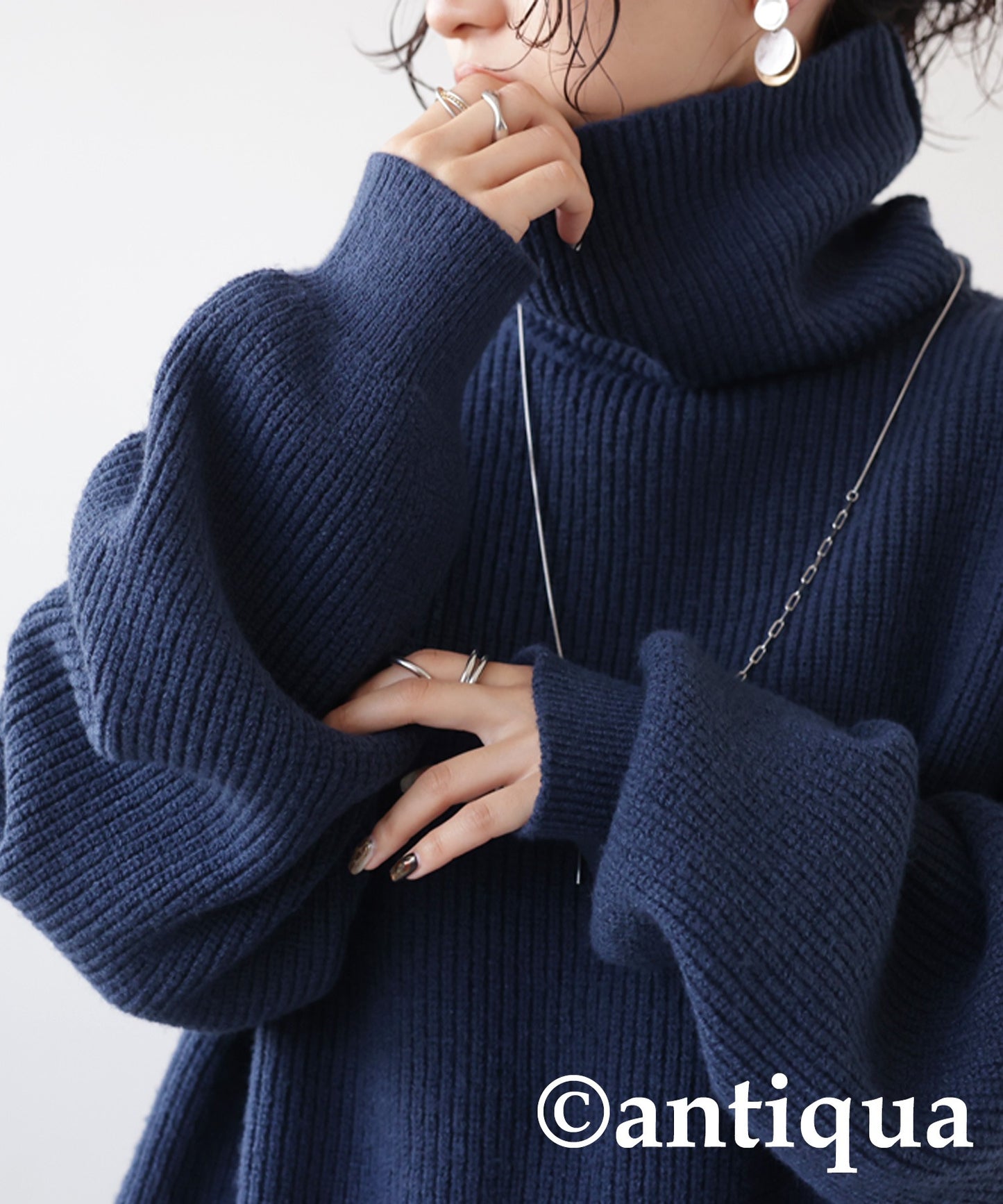 Oversized high neck knit Ladies