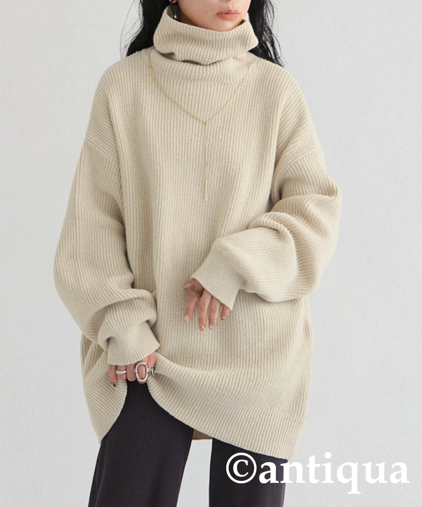 Oversized high neck knit Ladies