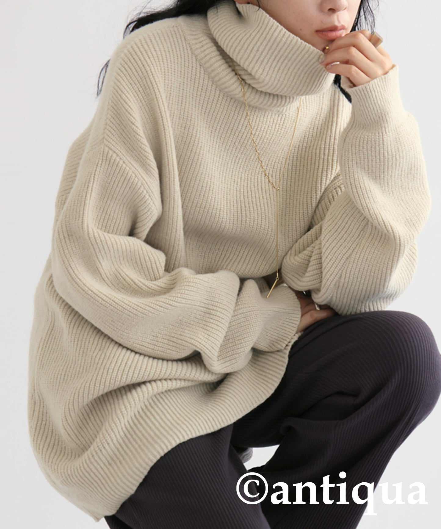 Oversized high neck knit Ladies