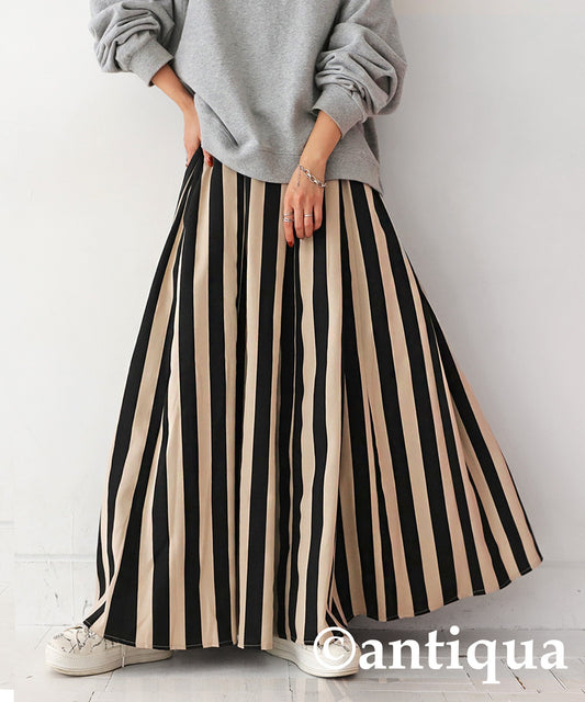 Stripe Tuck Skirt Ladies