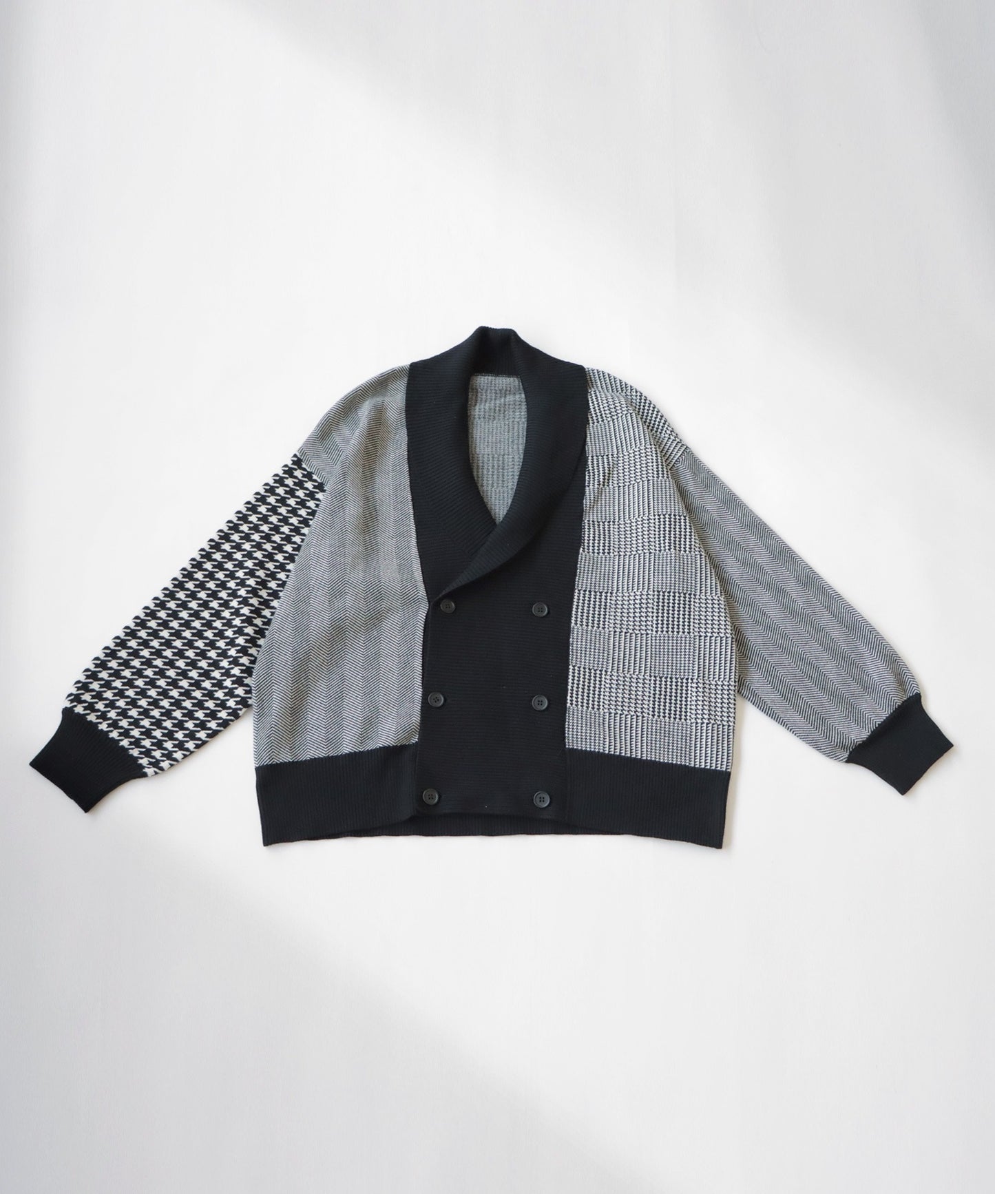 Houndstooth Pattern Docking Cardigan Ladies