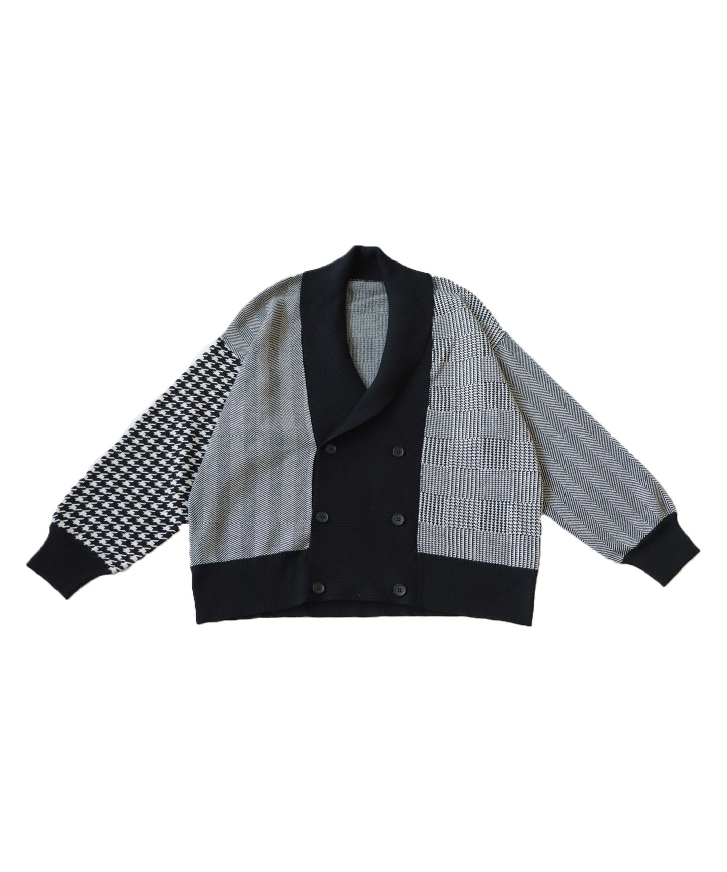 Houndstooth Pattern Docking Cardigan Ladies