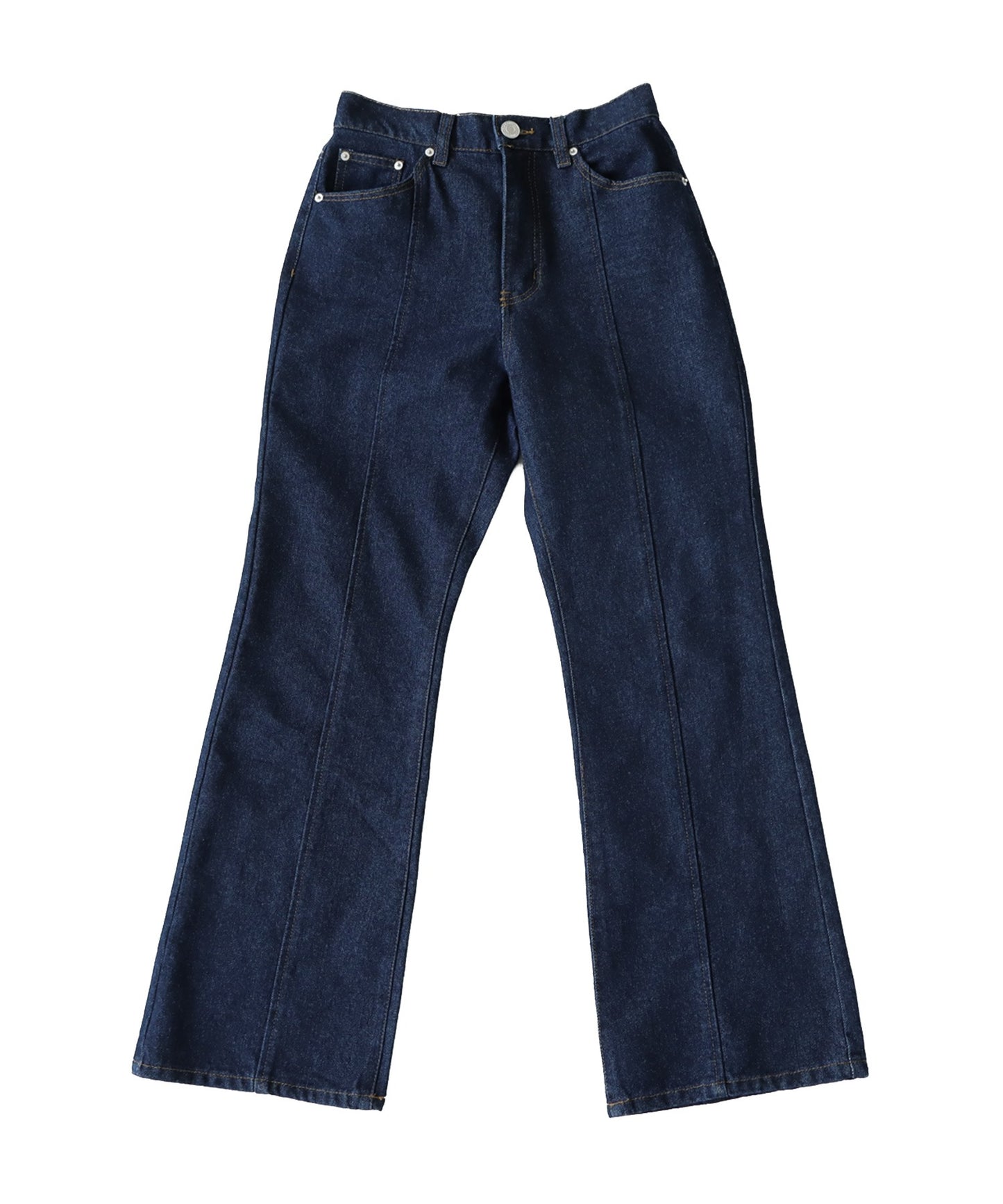 Center Seam Flare Denim Pants Ladies