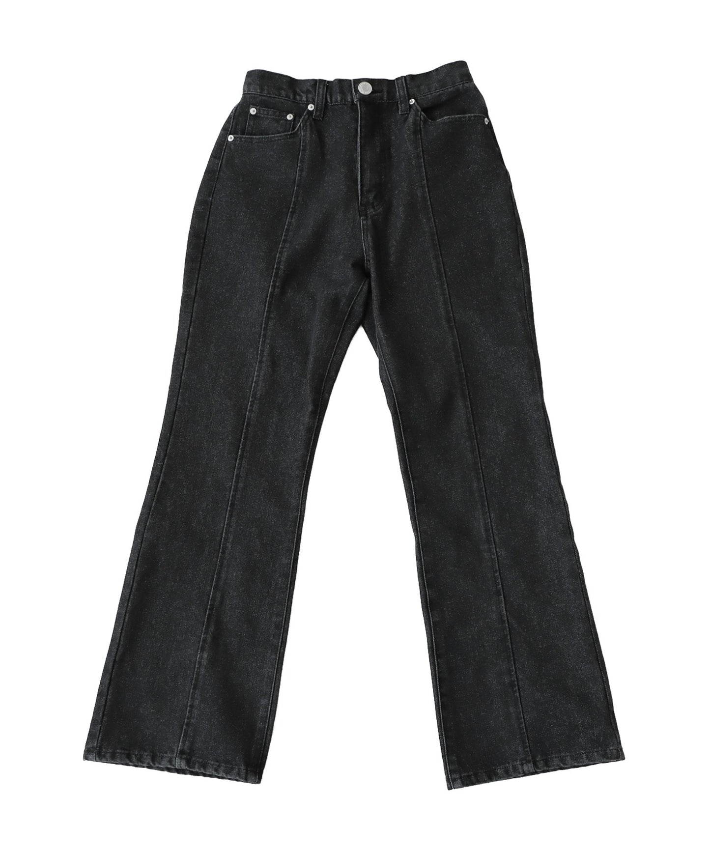 Center Seam Flare Denim Pants Ladies