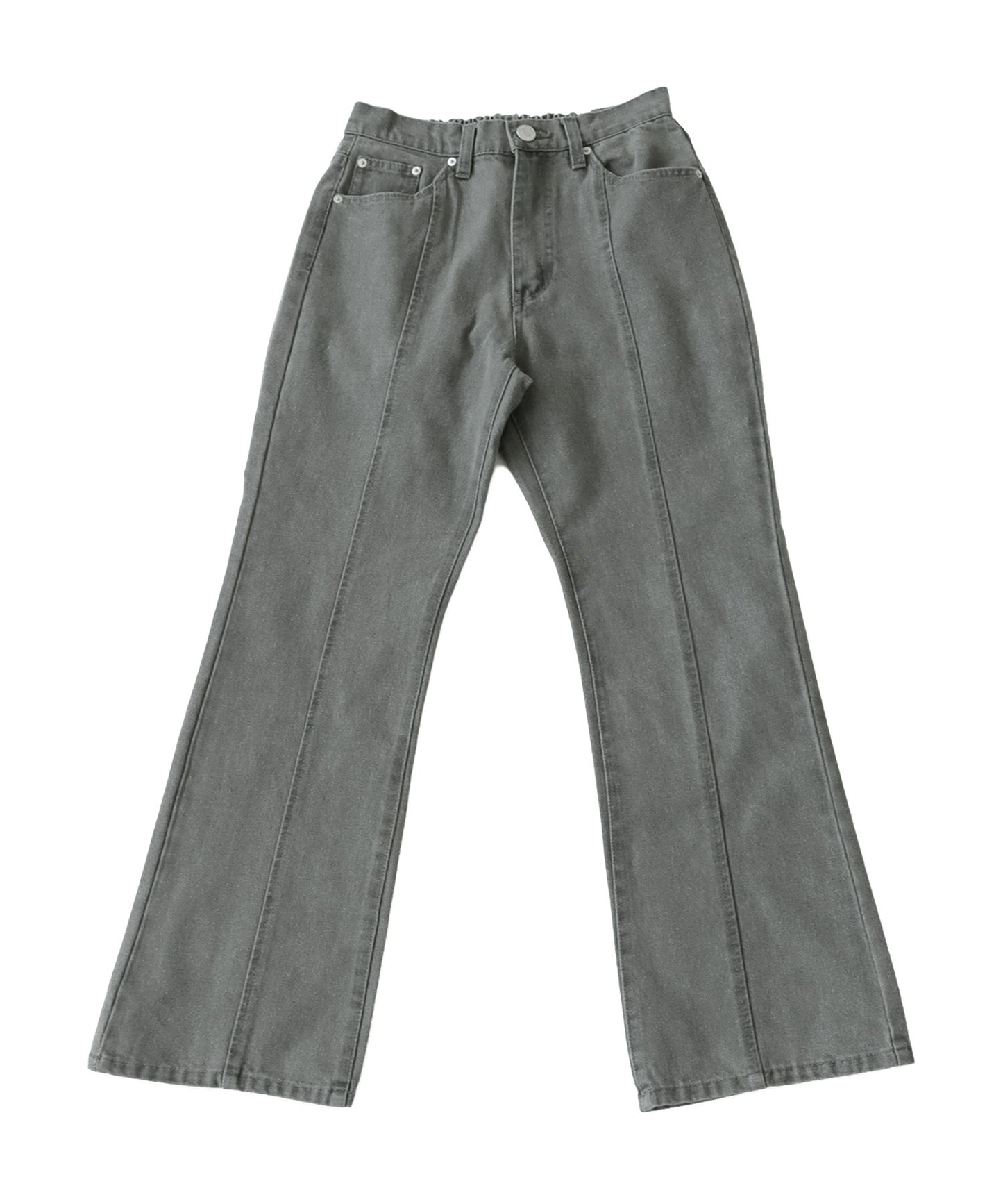 Center Seam Flare Denim Pants Ladies