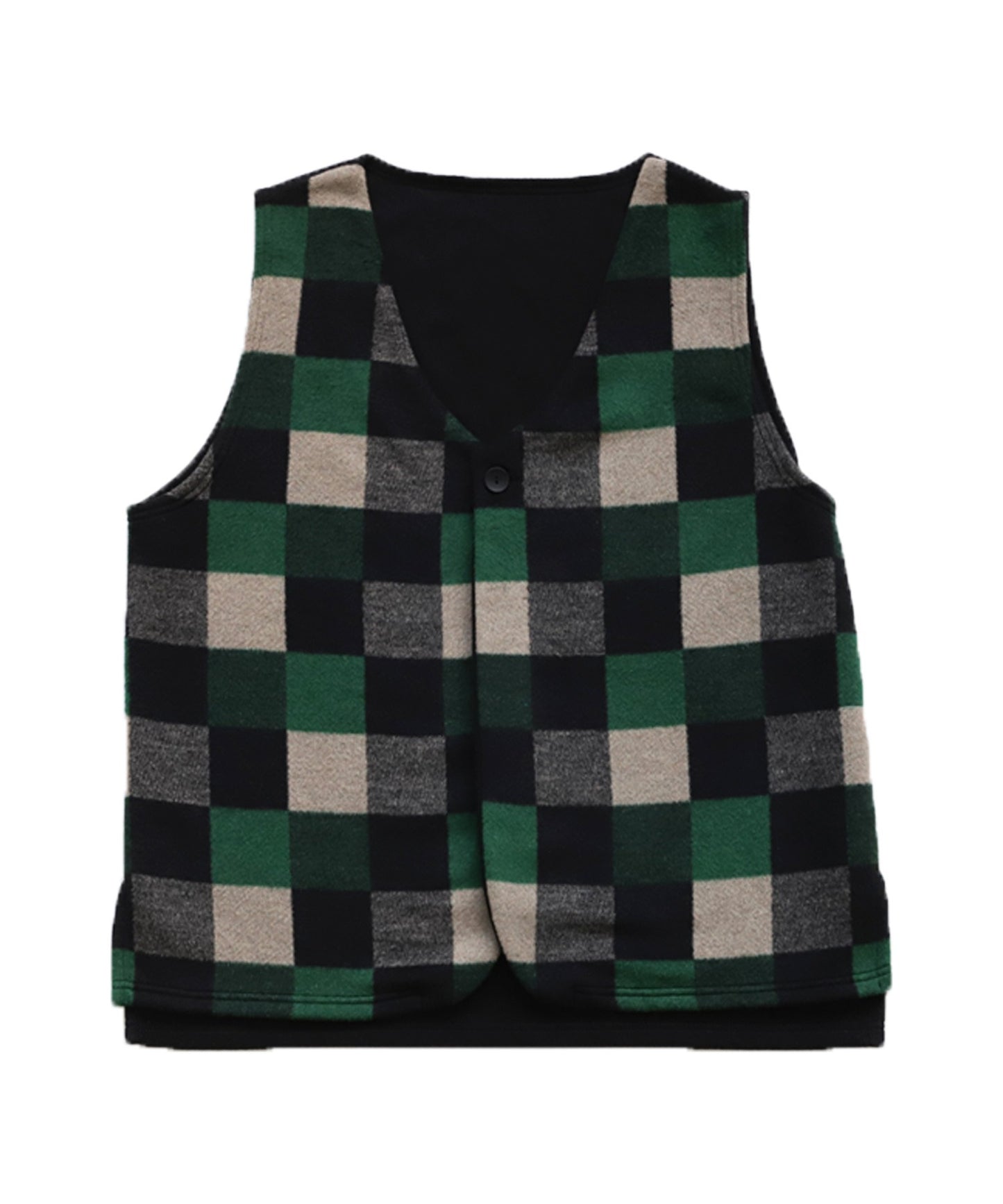 Check pattern vest Men's