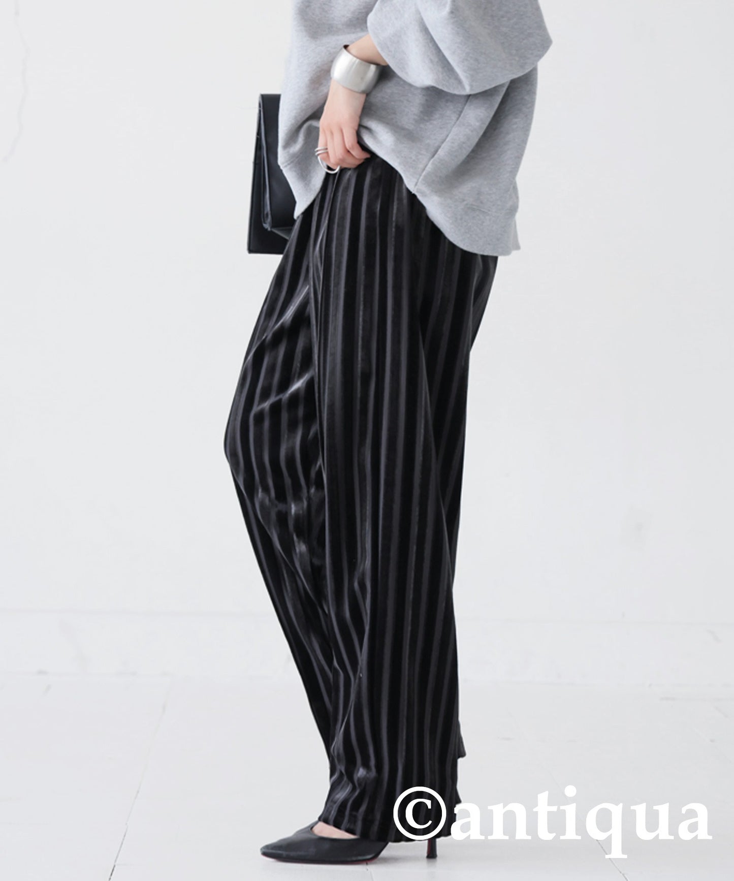 Stripe Velour Pants Ladies