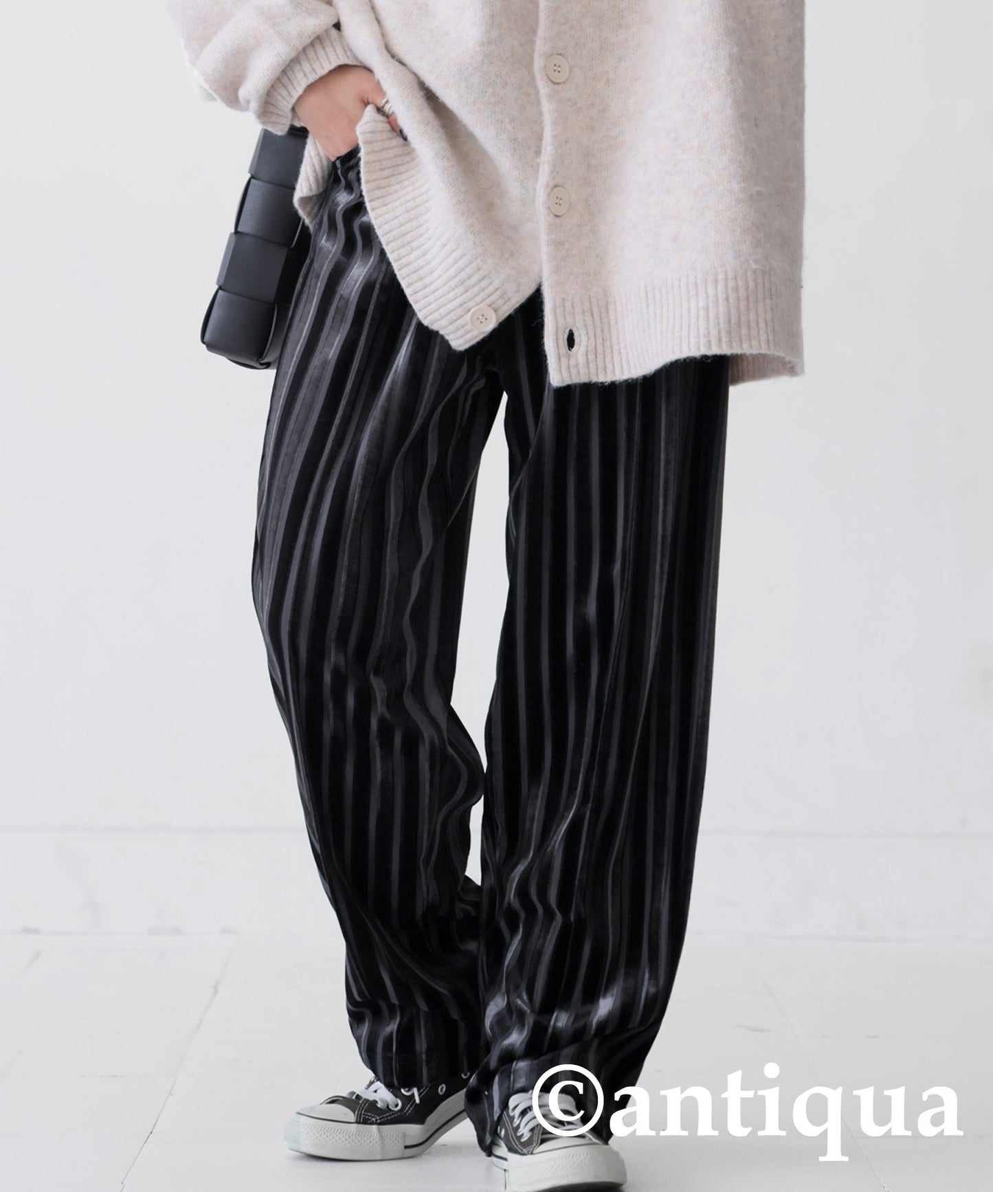 Stripe Velour Pants Ladies