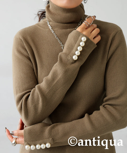 Pearl Turtle Rib Knit Ladies