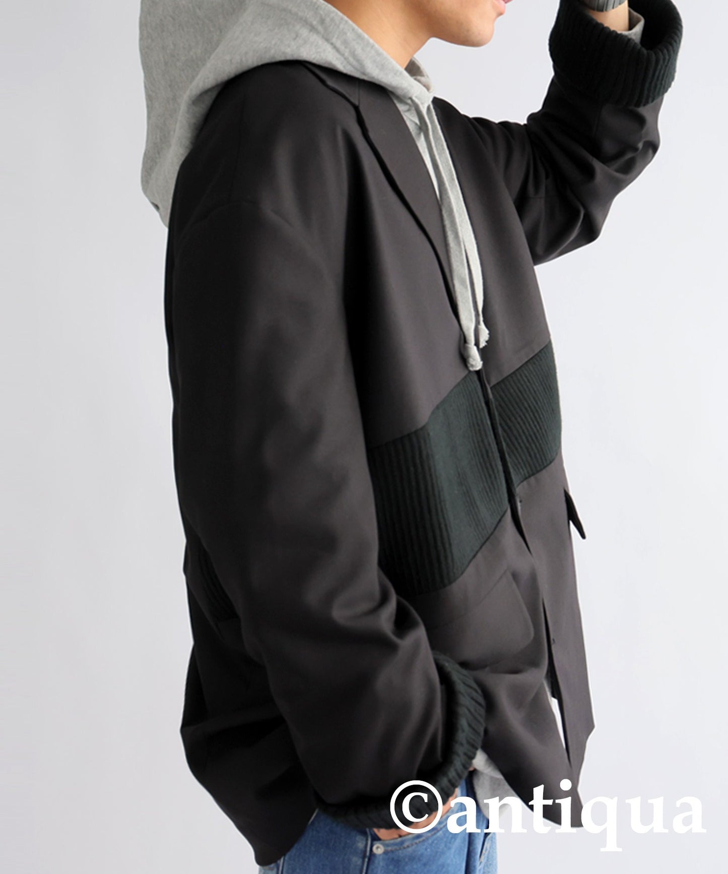 Different material Asymmetry Jacket Men's