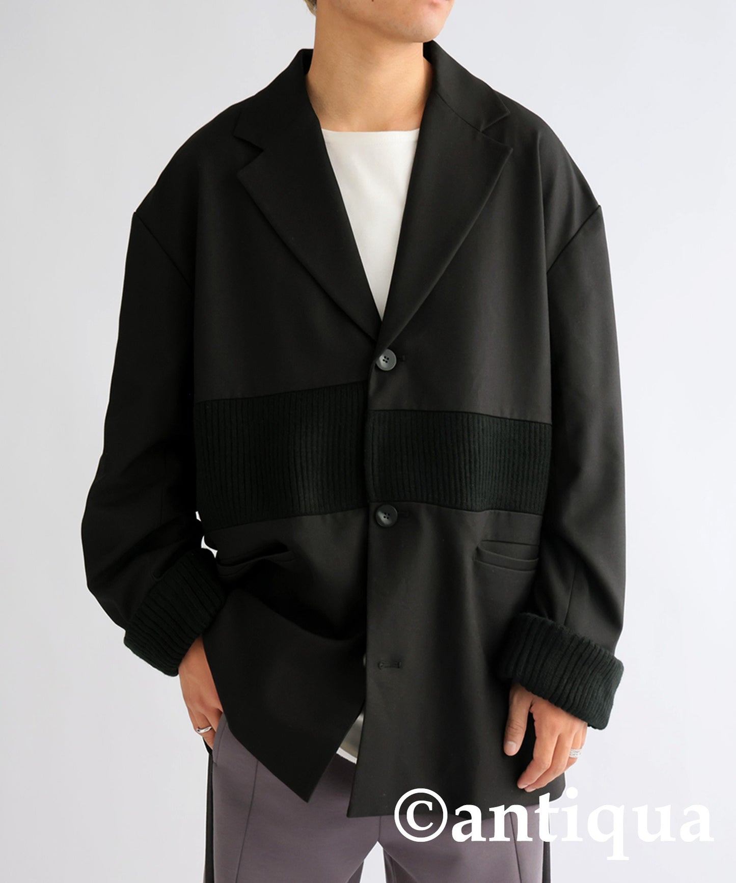 Different material Asymmetry Jacket Men's