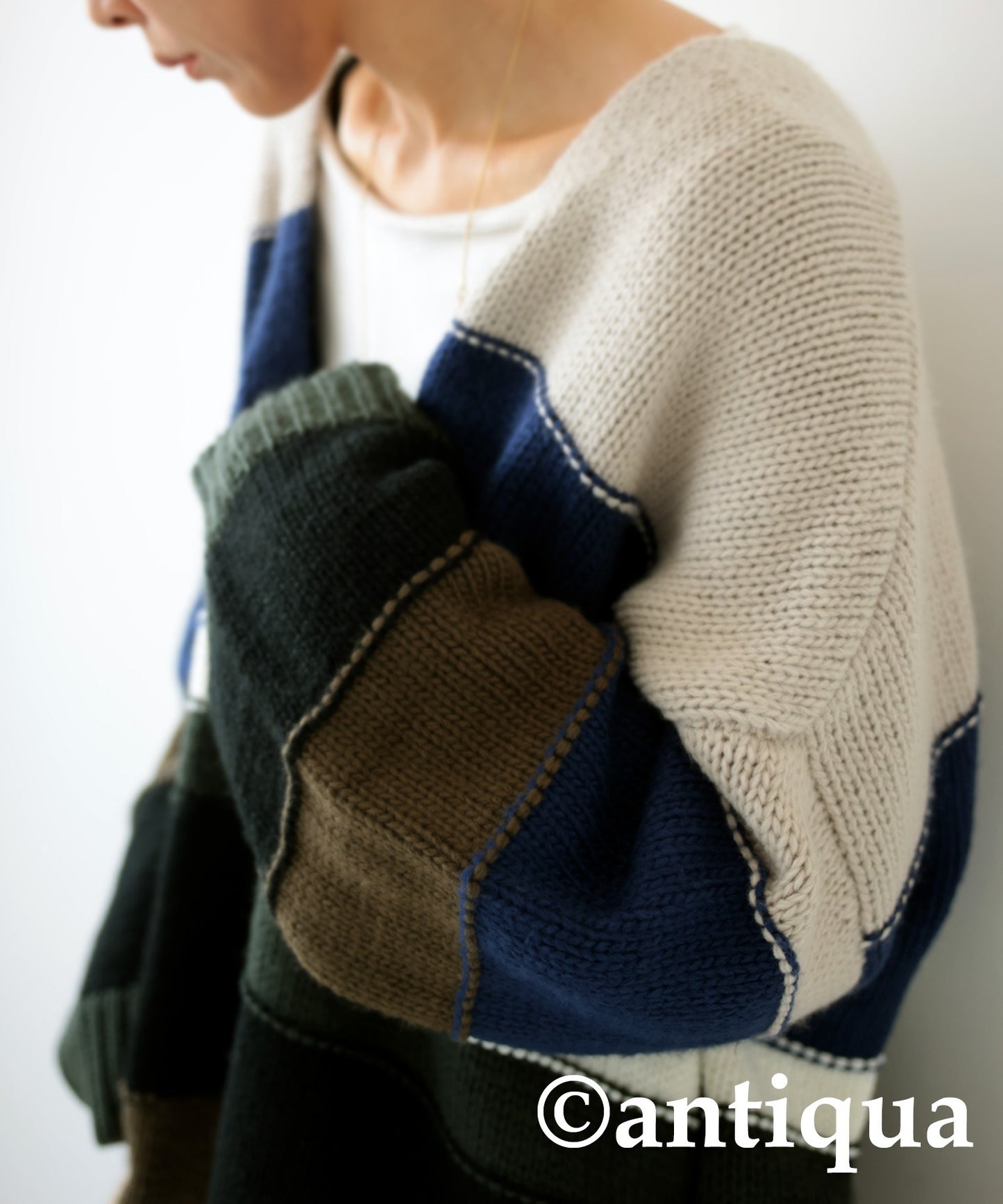 Border Knit Cardigan Ladies