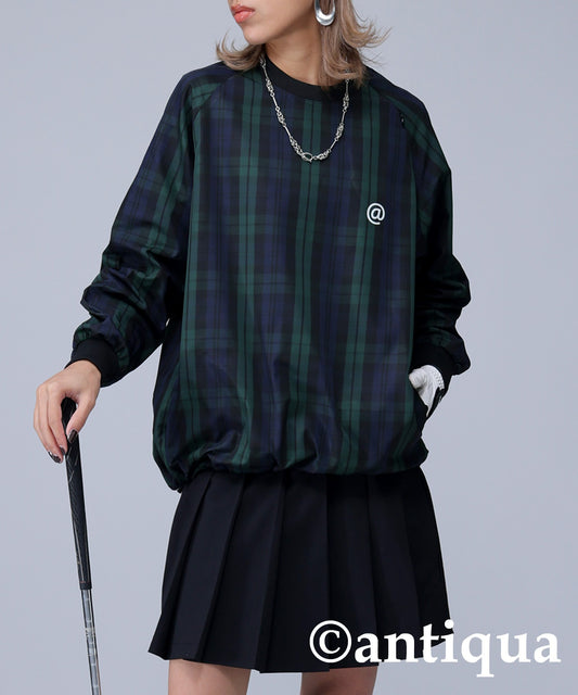 STCH × ANTIQUA GOLF UK -Style Check Logo Tops Ladies