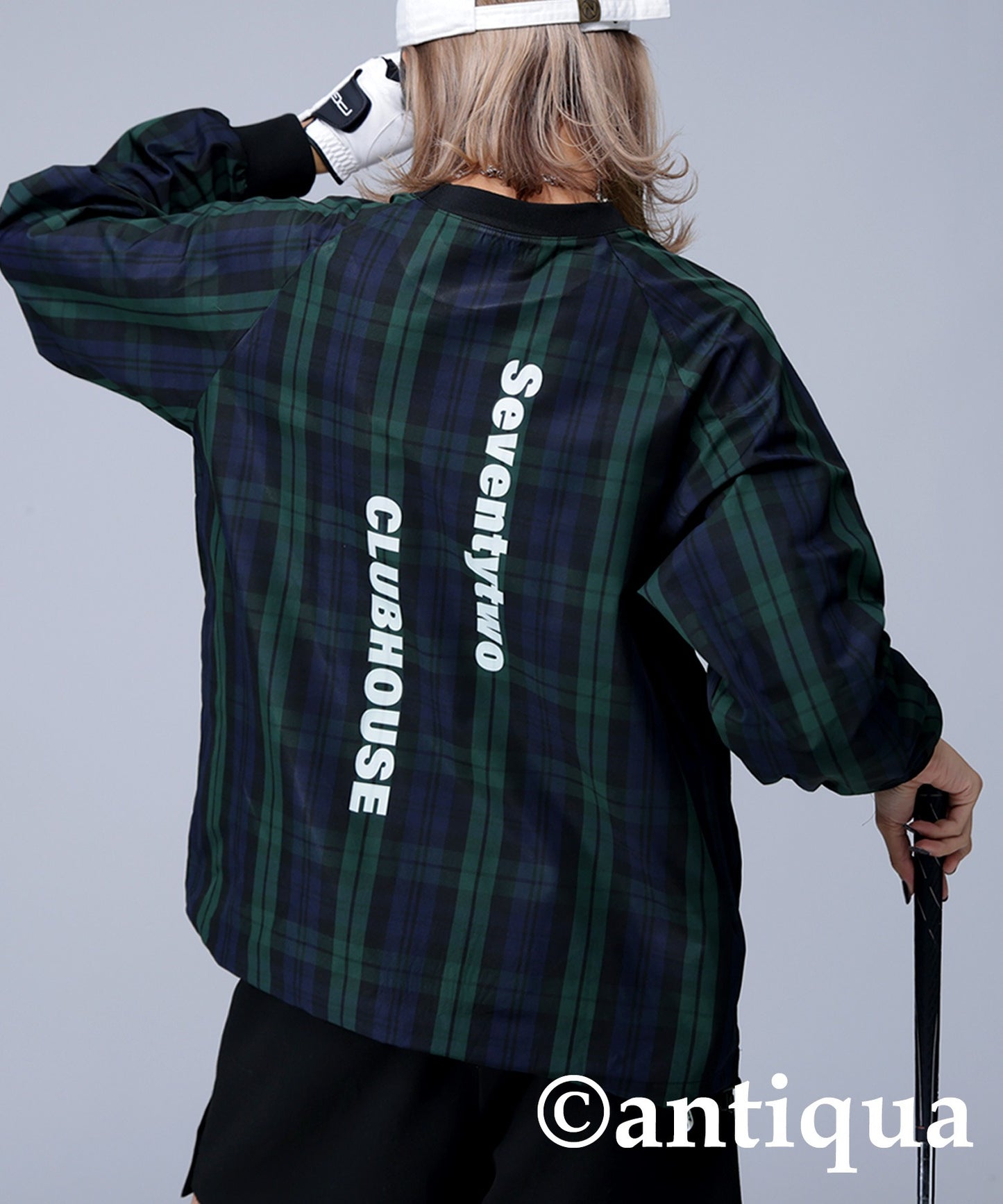 STCH × ANTIQUA GOLF UK -Style Check Logo Tops Ladies