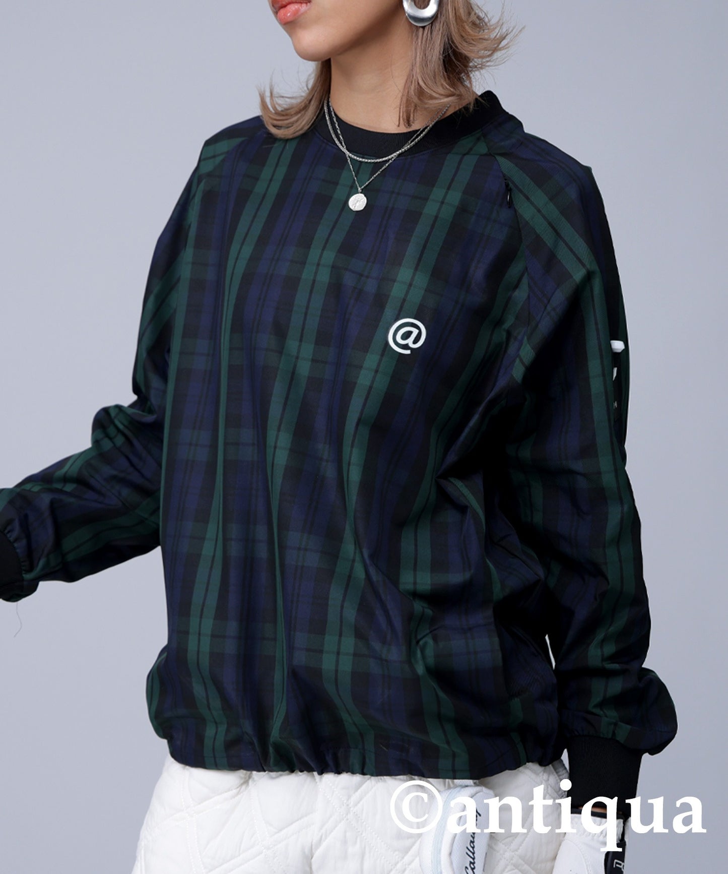 STCH × ANTIQUA GOLF UK -Style Check Logo Tops Ladies