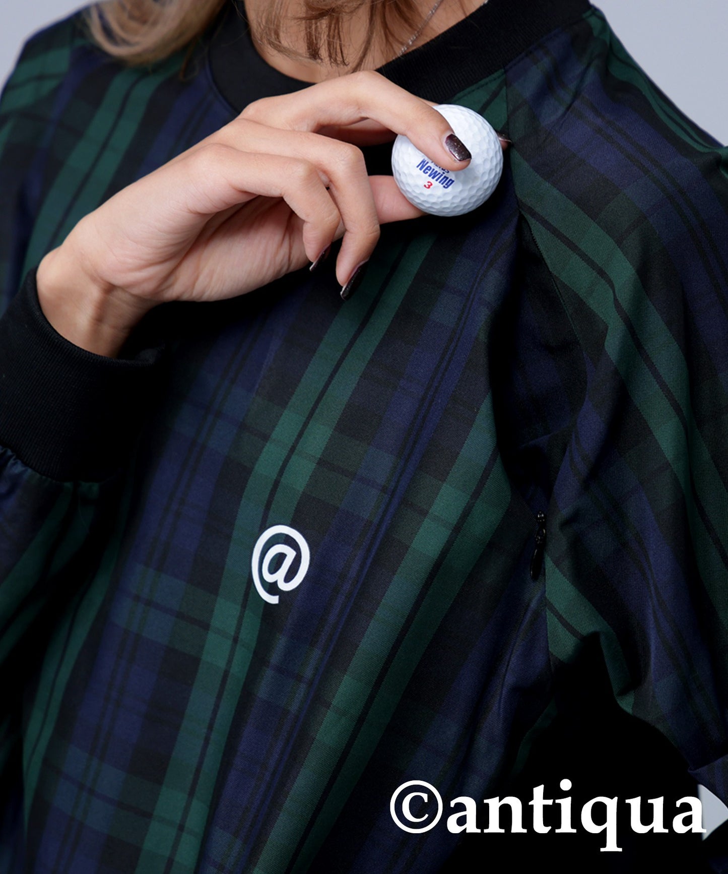 STCH × ANTIQUA GOLF UK -Style Check Logo Tops Ladies