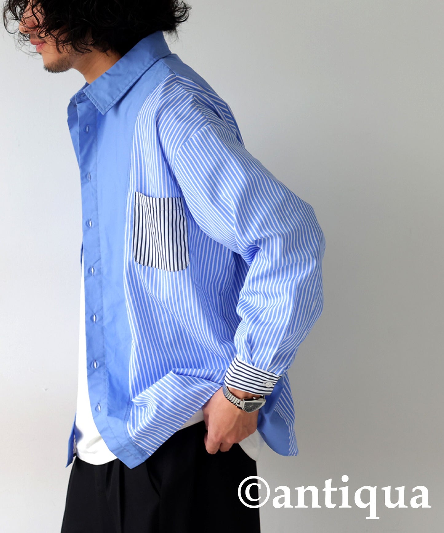 Striped Pattern Shirt Men's