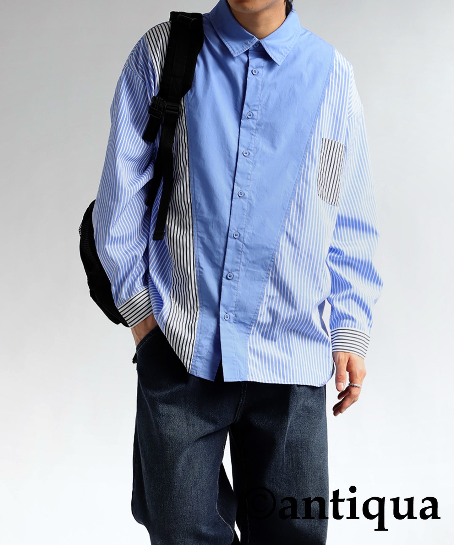 Striped Pattern Shirt Men's