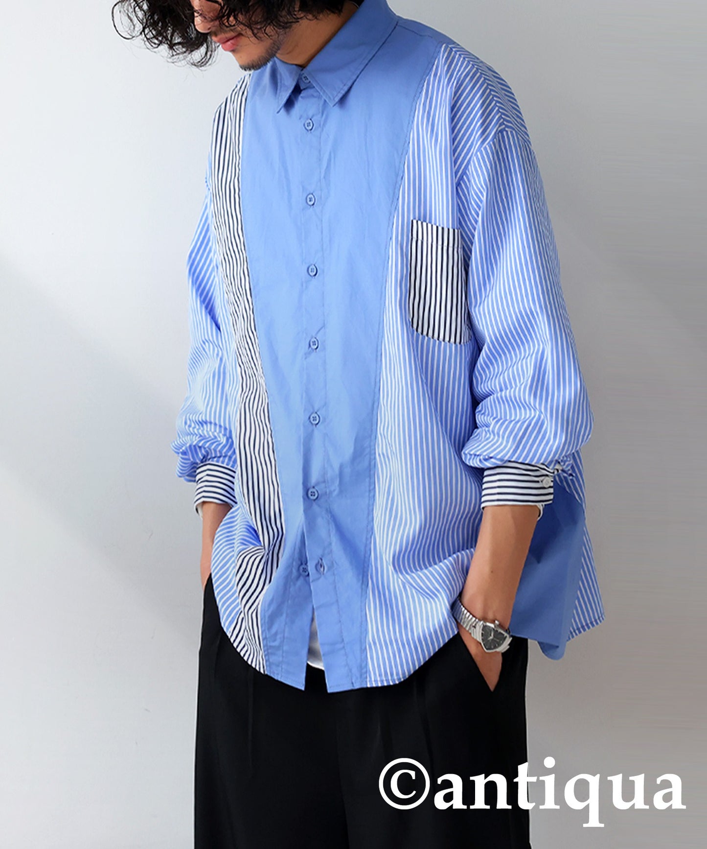 Striped Pattern Shirt Men's