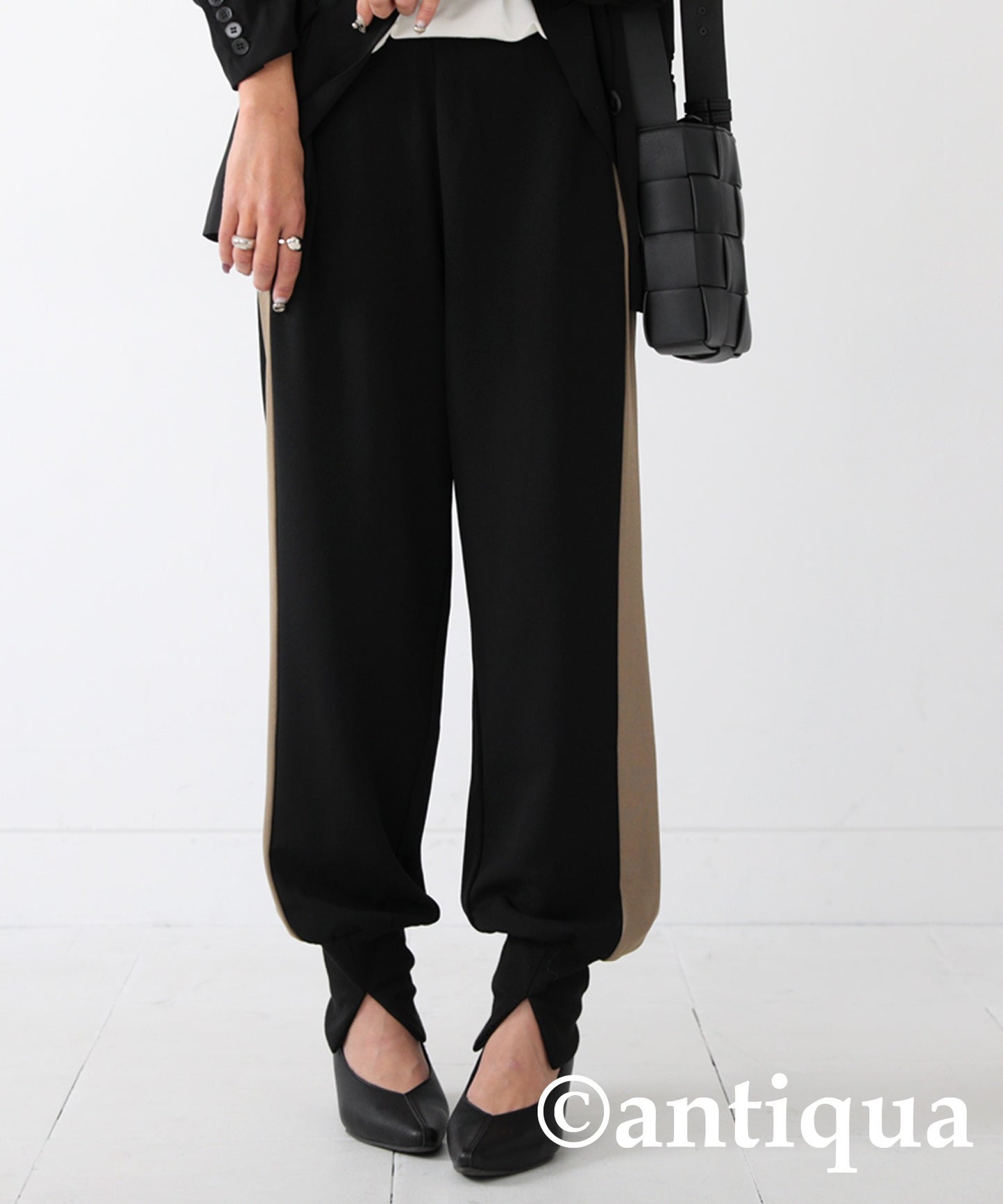 Color Scheme Hem Rib Pants Ladies