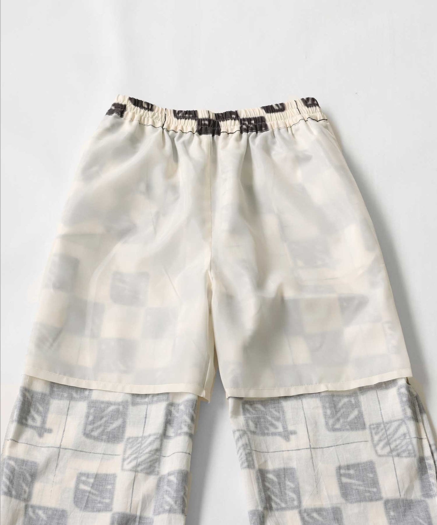 Block Check Pattern Straight Pants Ladies